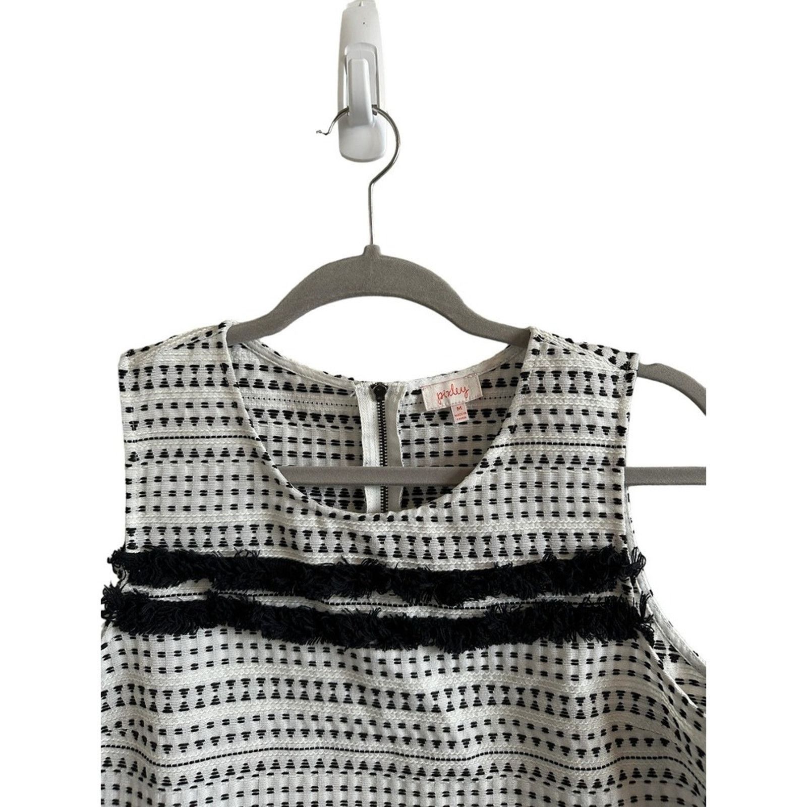 Other Pixley White and Black Sleeveless Formal Peplum Blouse Size M / US 6-8 / IT 42-44 - 4 Thumbnail