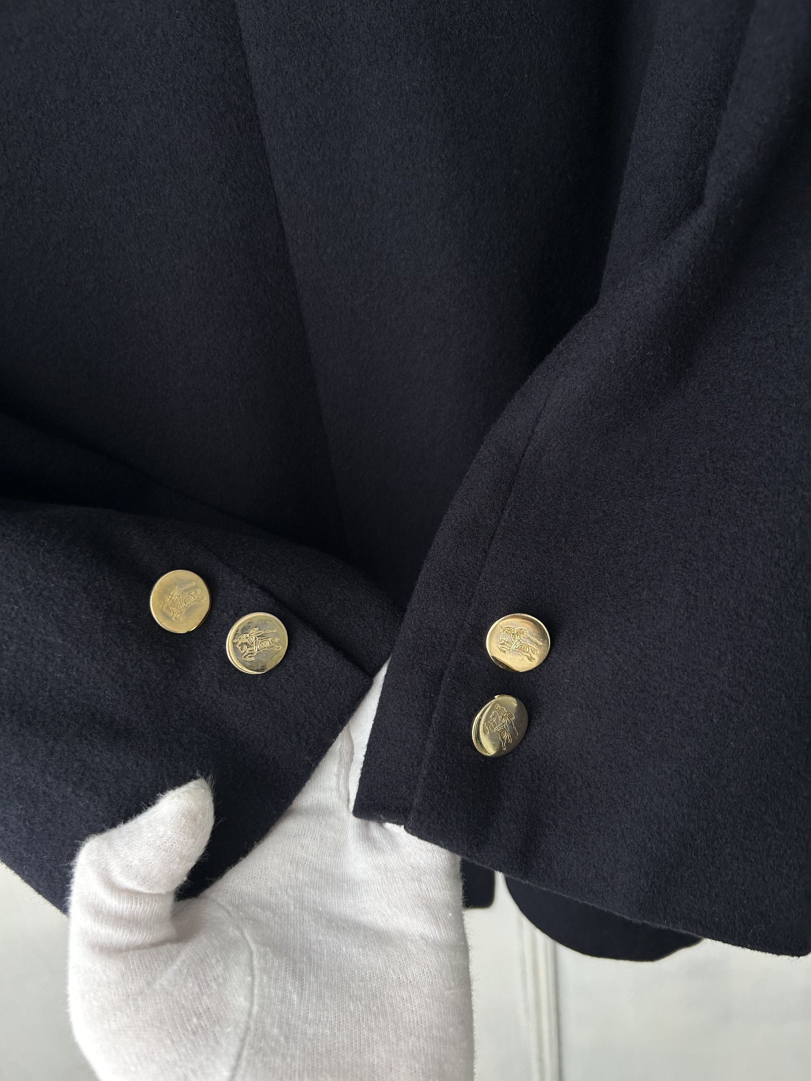 Burberry Burberrys Double-Breasted Wool Blazer with Gold Buttons Size L / US 10 / IT 46 - 3 Thumbnail
