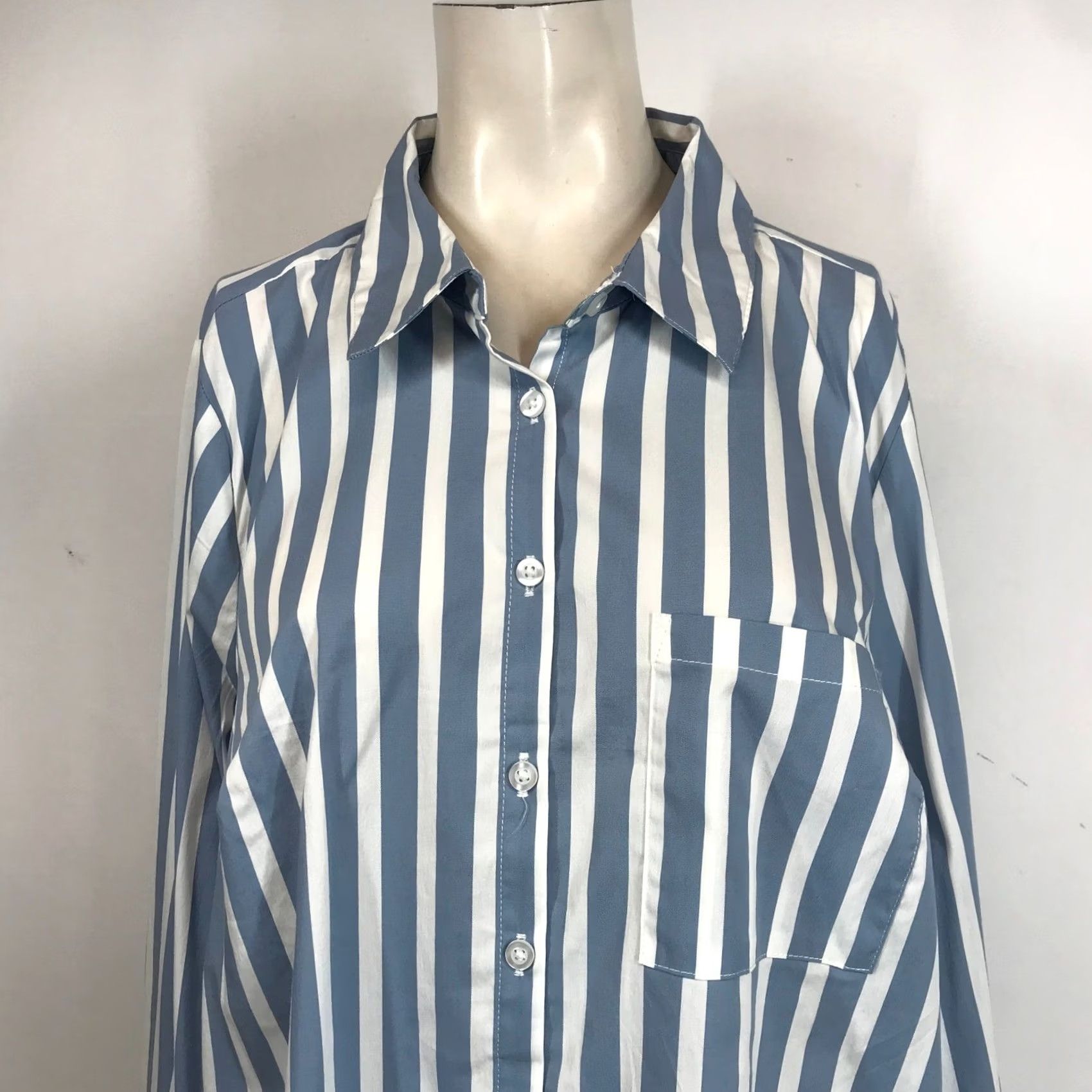 Torrid Torrid Blouse Shirt Striped Button Down Long Sleeve Collared 1X Plus Size Women Pockets Casual Workwear Size XL / US 12-14 / IT 48-50 - 2 Thumbnail