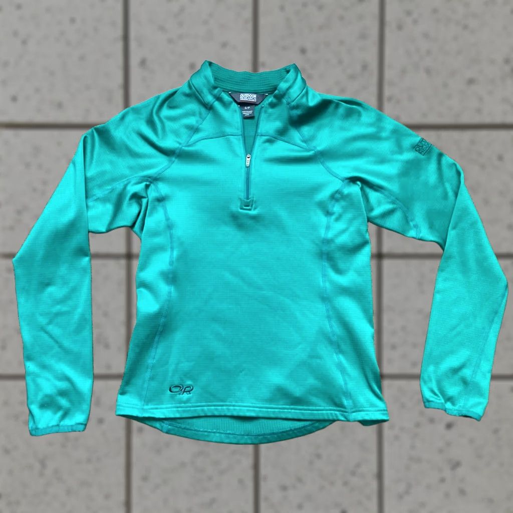 Outdoor Research Outdoor Research Jacket Womens Small Green Radiant LT 1/4 Zip Waffle Fleece Size S / US 4 / IT 40 - 1 Thumbnail
