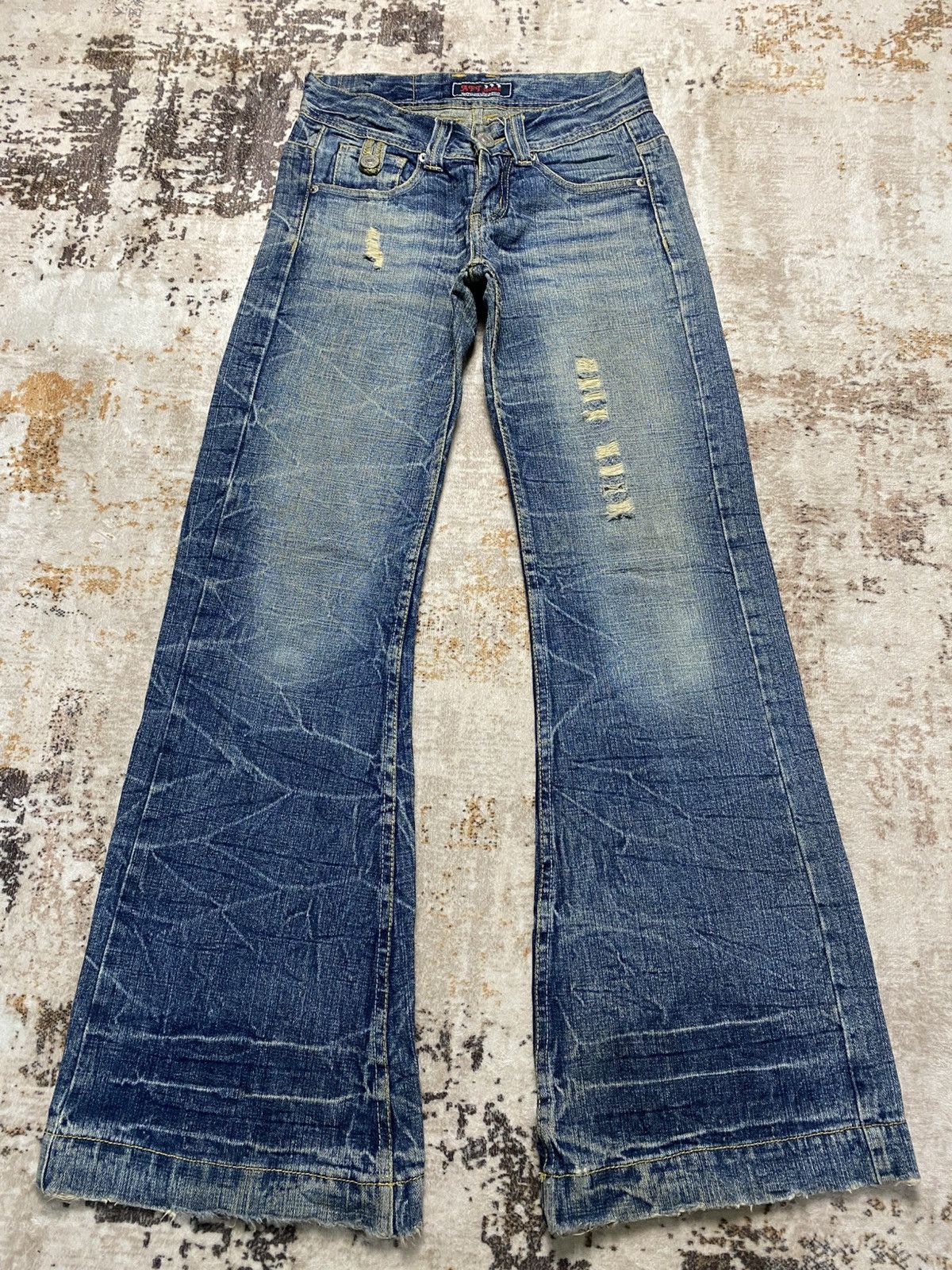 Hysteric Glamour Vintage Baggy Africa Taro Crack Mud Wash Size US 29 - 1 Thumbnail