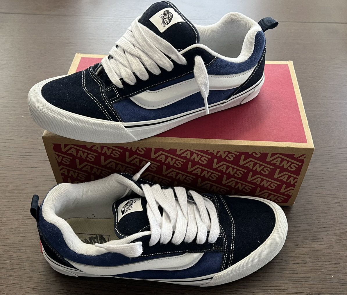 Vans Vans Knu Skool / navy blue and white Size US 12 / EU 45 - 7 Thumbnail