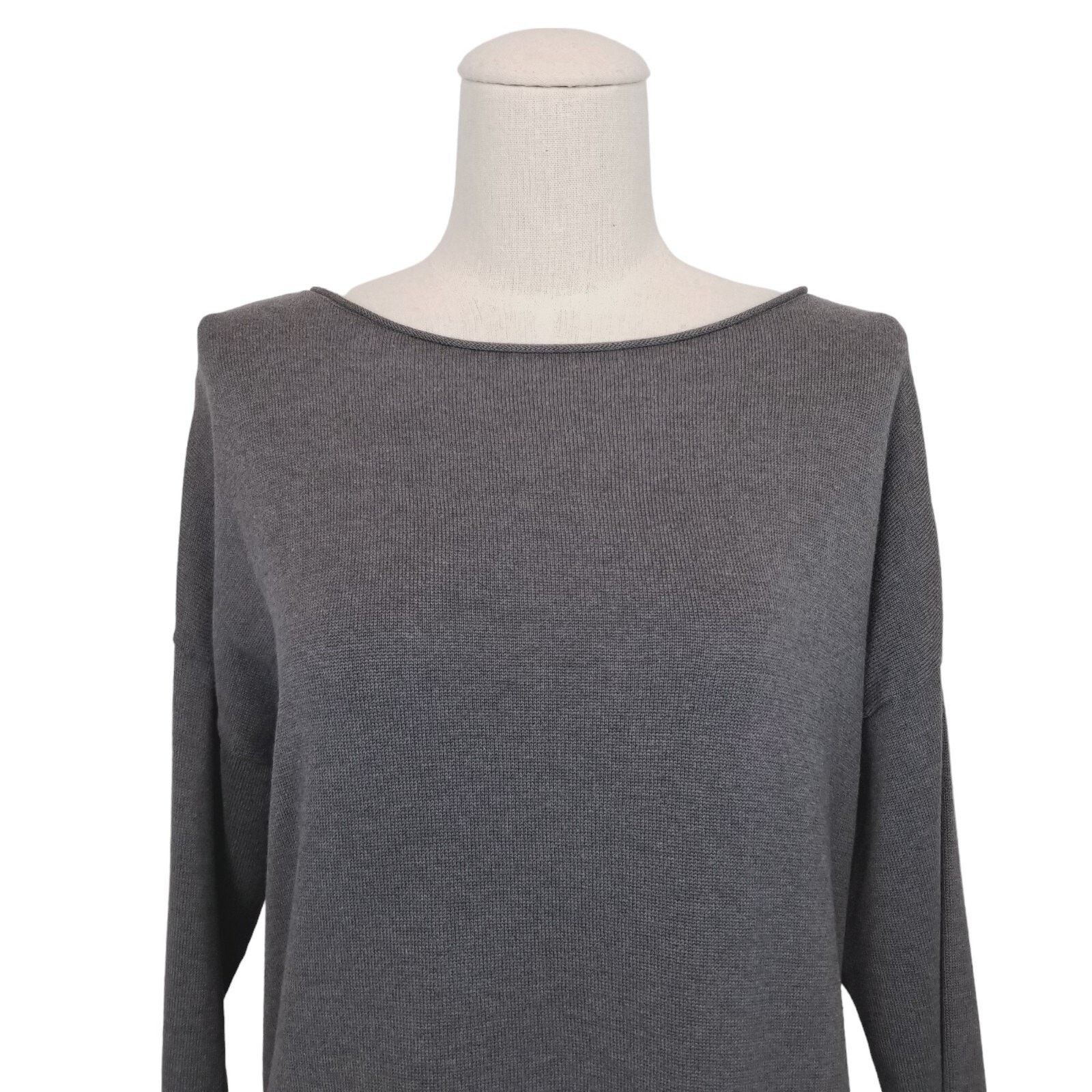 Eileen Fisher Eileen Fisher Silk Blend Colorblock Sweater Tunic Gray XS Size XS / US 0-2 / IT 36-38 - 2 Thumbnail