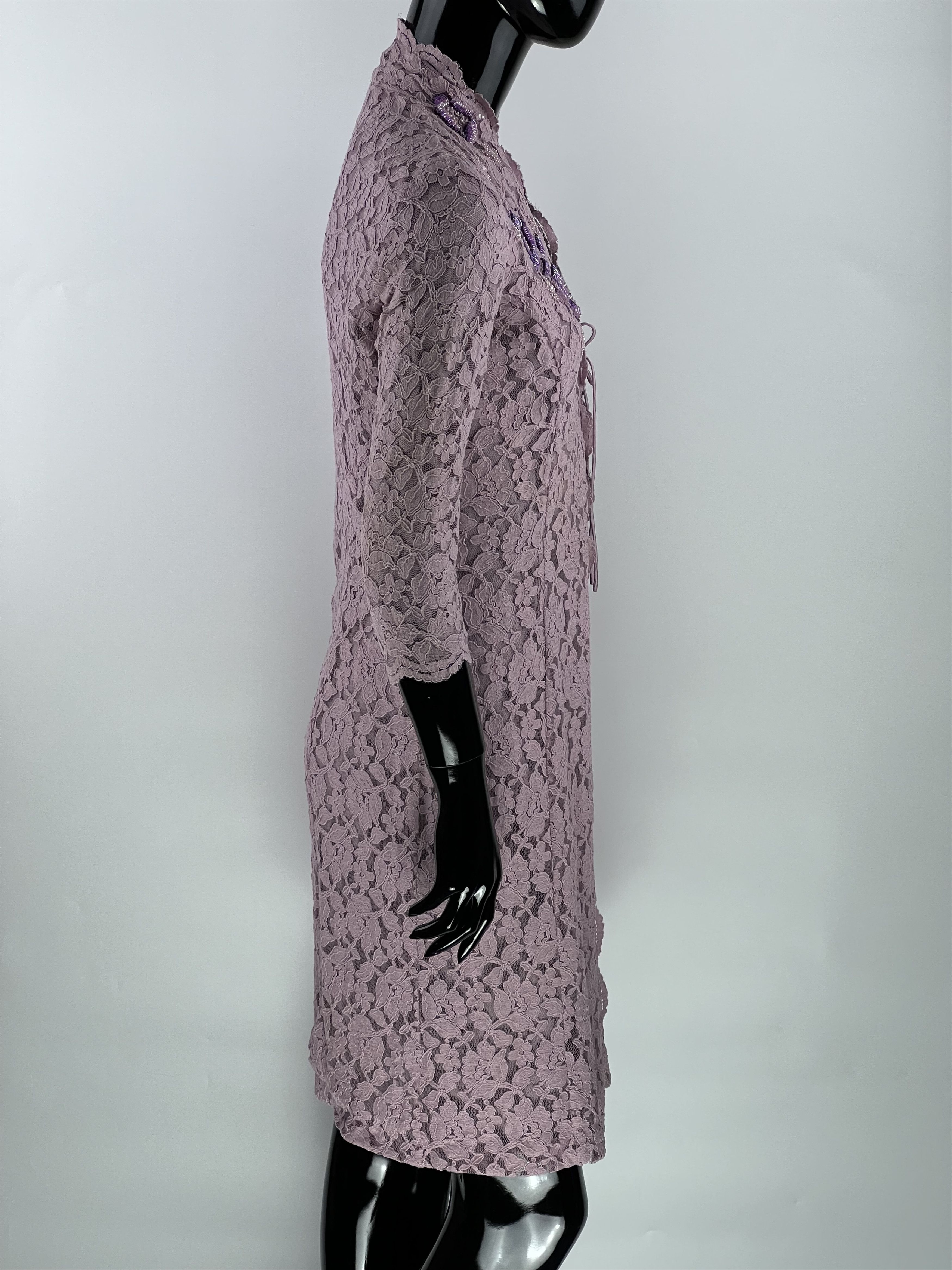 Designer Armand Ventilo Rhinestones Lace Cardigan Silk Lined Size 38 Size M / US 6-8 / IT 42-44 - 2 Thumbnail