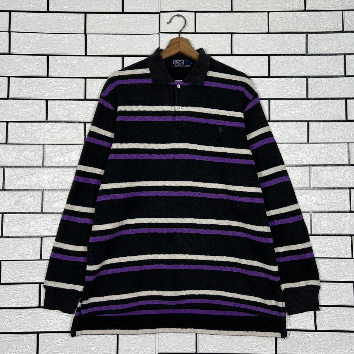 Polo Ralph Lauren 90's POLO RALPH LAUREN Striped Long Sleeve Polos #4100-C186 Size US L / EU 52-54 / 3 - 1 Thumbnail