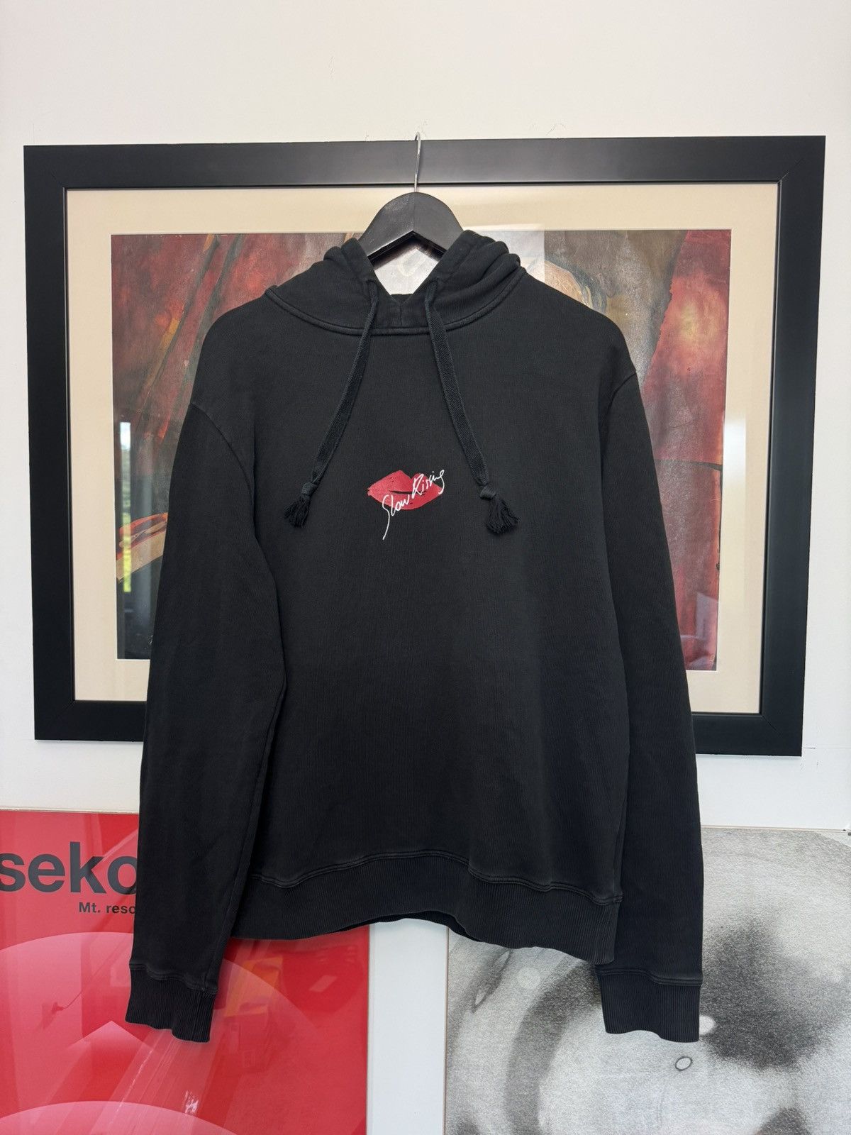 Saint Laurent Paris Saint Laurent Slow Kissing Mouth Logo Hoodie Hedi Slimane Size US XL / EU 56 / 4 - 1 Thumbnail