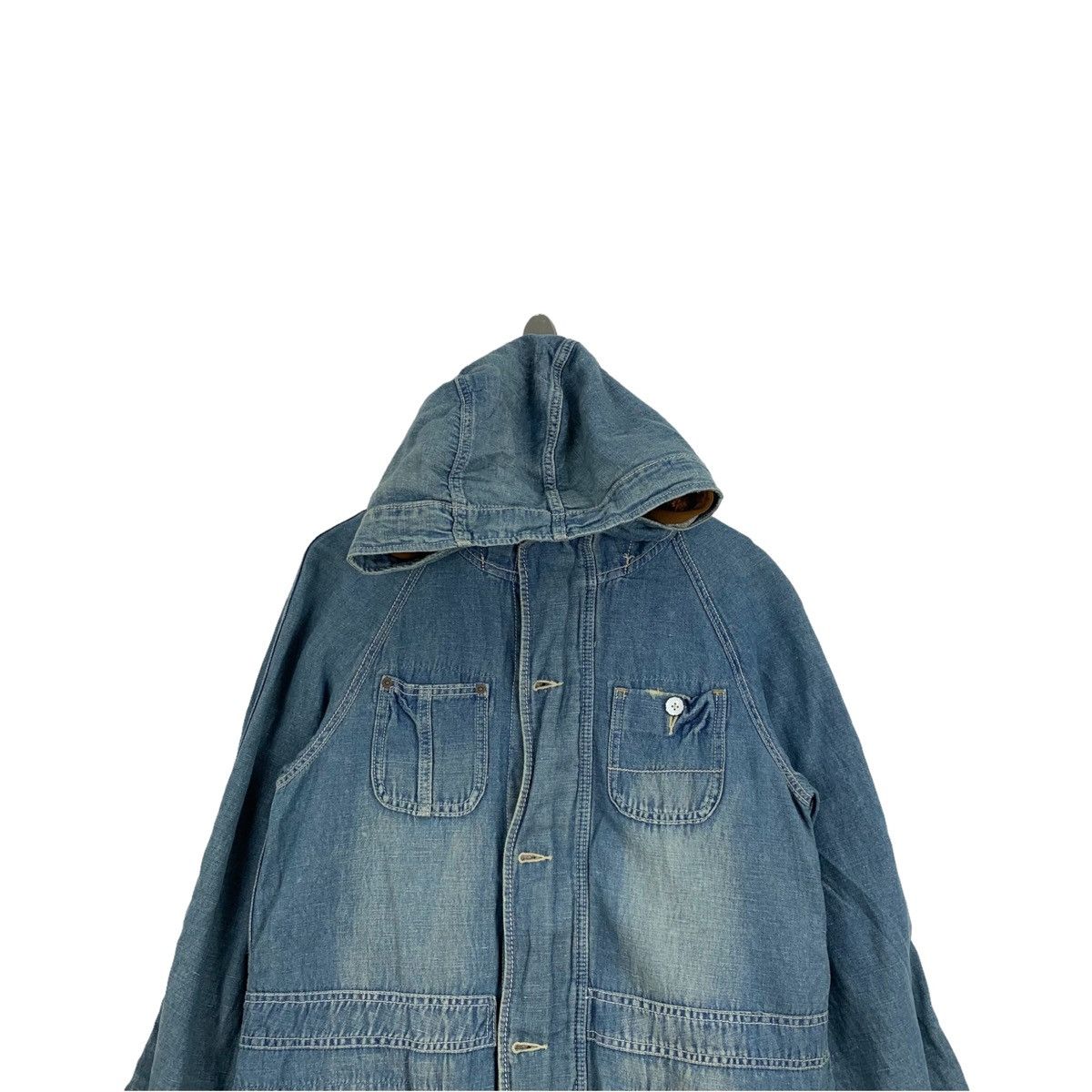 Japanese Brand CUBE SUGAR Japanese Workwear Denim Hoodie Parka Jacket Size US L / EU 52-54 / 3 - 5 Thumbnail