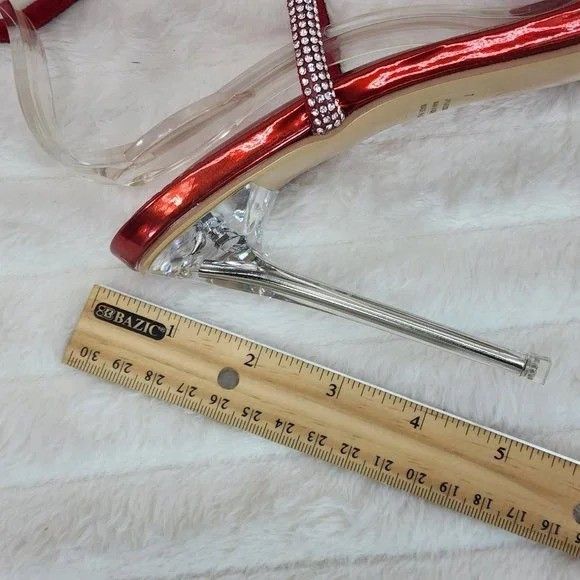Other Lexton Red Metallic Knotted Strap Rhinestone Stiletto High H Size US 9 / IT 39 - 2 Thumbnail