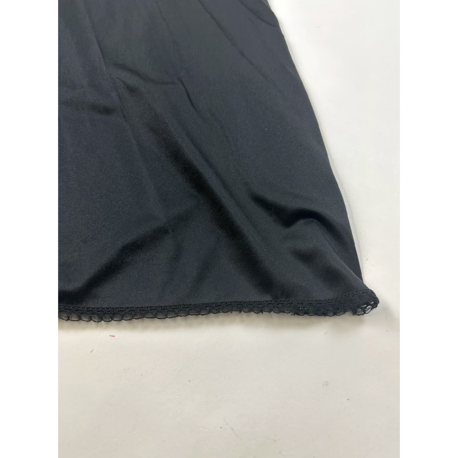 Vintage VINTAGE Greenco maid Full Slip Size 36 Black Lace Trim Nylon Made In USA Negro Rockabilly 1960s Slip Womens Size ONE SIZE - 3 Thumbnail