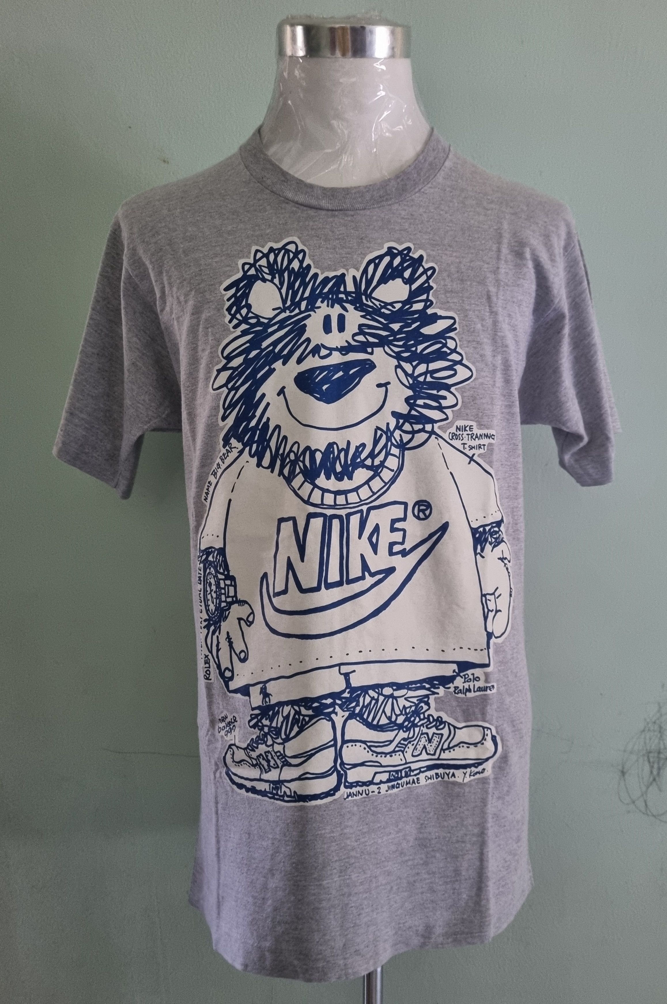 Nike × Vintage Vintage 90's Nike Swoosh Mr. Big Bear Rare Design Size US L / EU 52-54 / 3 - 1 Thumbnail
