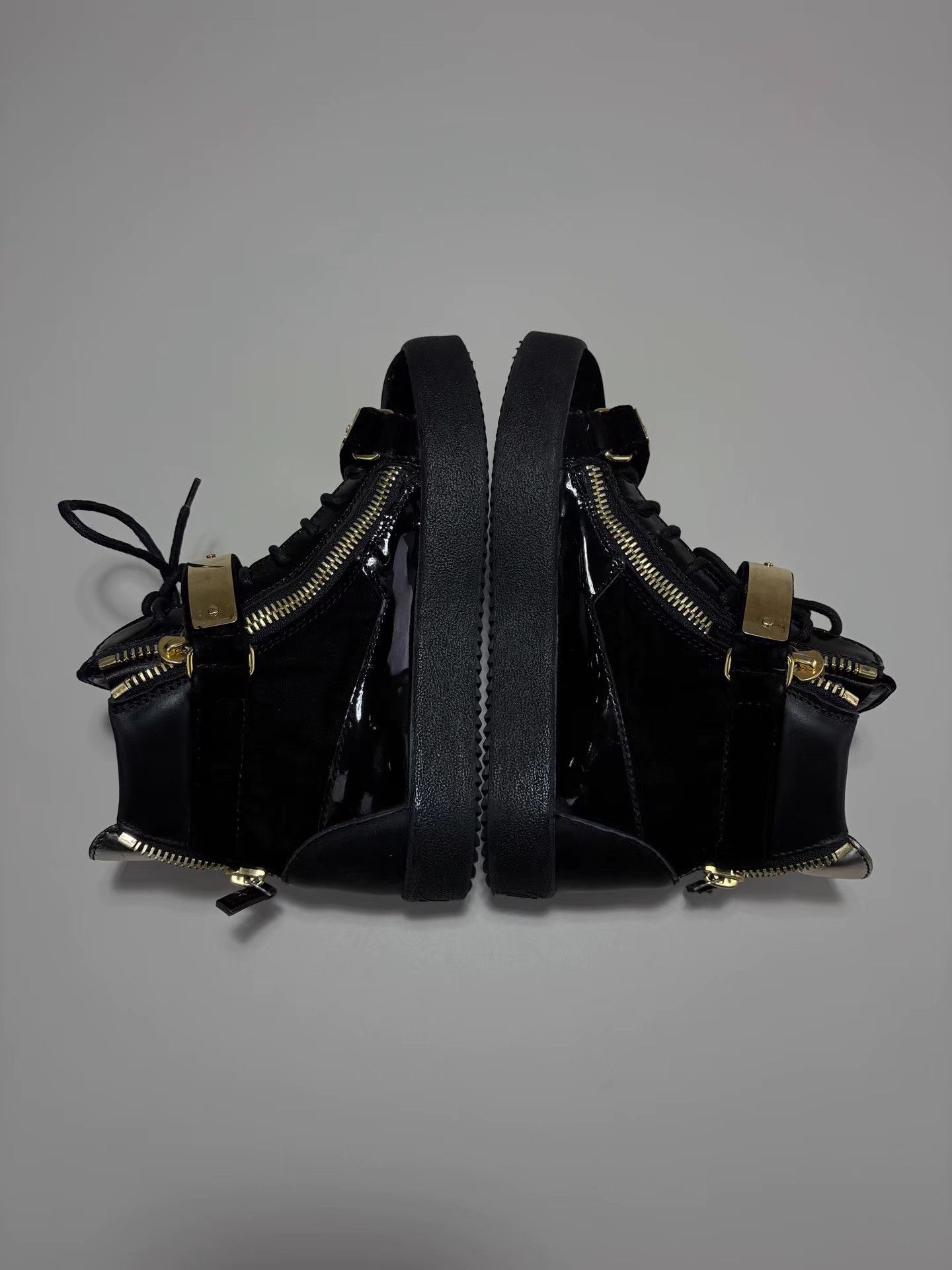 Giuseppe Zanotti GIUSEPPE ZANOTTI GZ Gold Buckle High-Top Velcro Sneakers Size US 6 / IT 36 - 3 Thumbnail