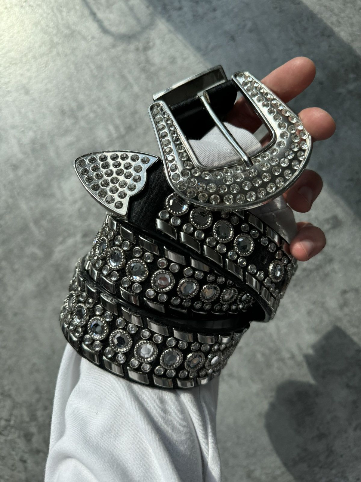 Vintage Belts Y2K Bb.Simon Style Punk leather belt Japanese