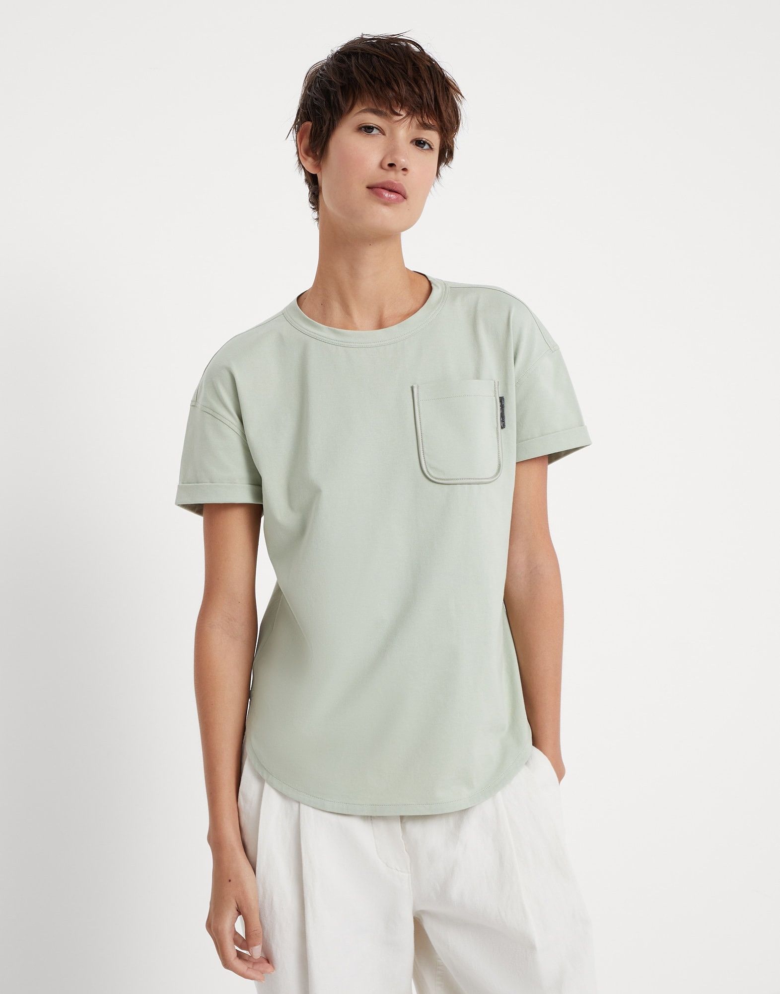 Brunello Cucinelli o1w1db10825 Blouse in Light/Pastel Green Size XL / US 12-14 / IT 48-50 - 1 Thumbnail