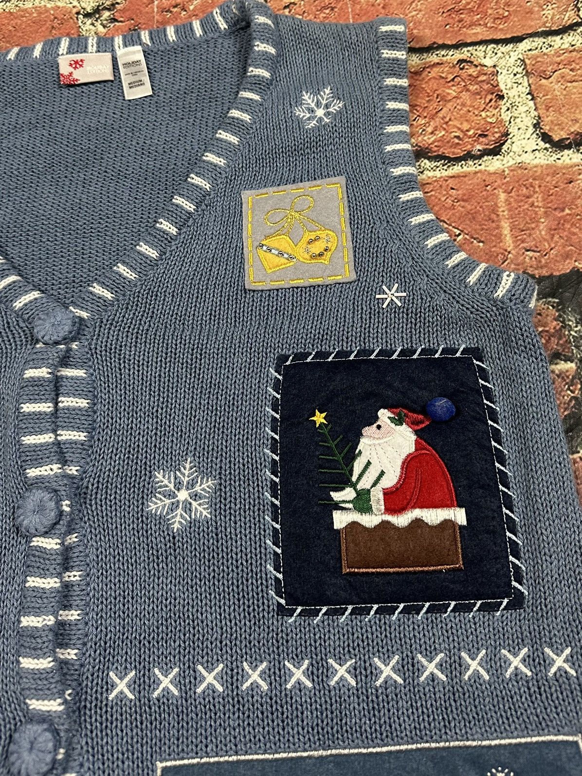 Holiday Brand Holiday Editions Christmas Sweater Vest Granny Snowman Santa Size M / US 6-8 / IT 42-44 - 5 Thumbnail