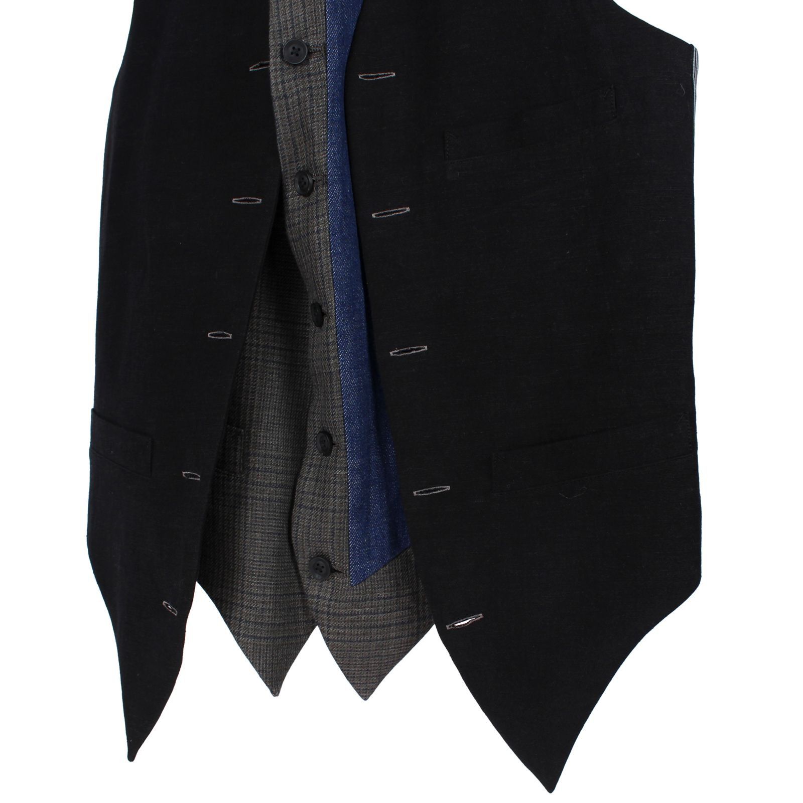 Yohji Yamamoto Yohji Yamamoto Pour Homme - Double Layered Switching Vest Size US L / EU 52-54 / 3 - 5 Thumbnail