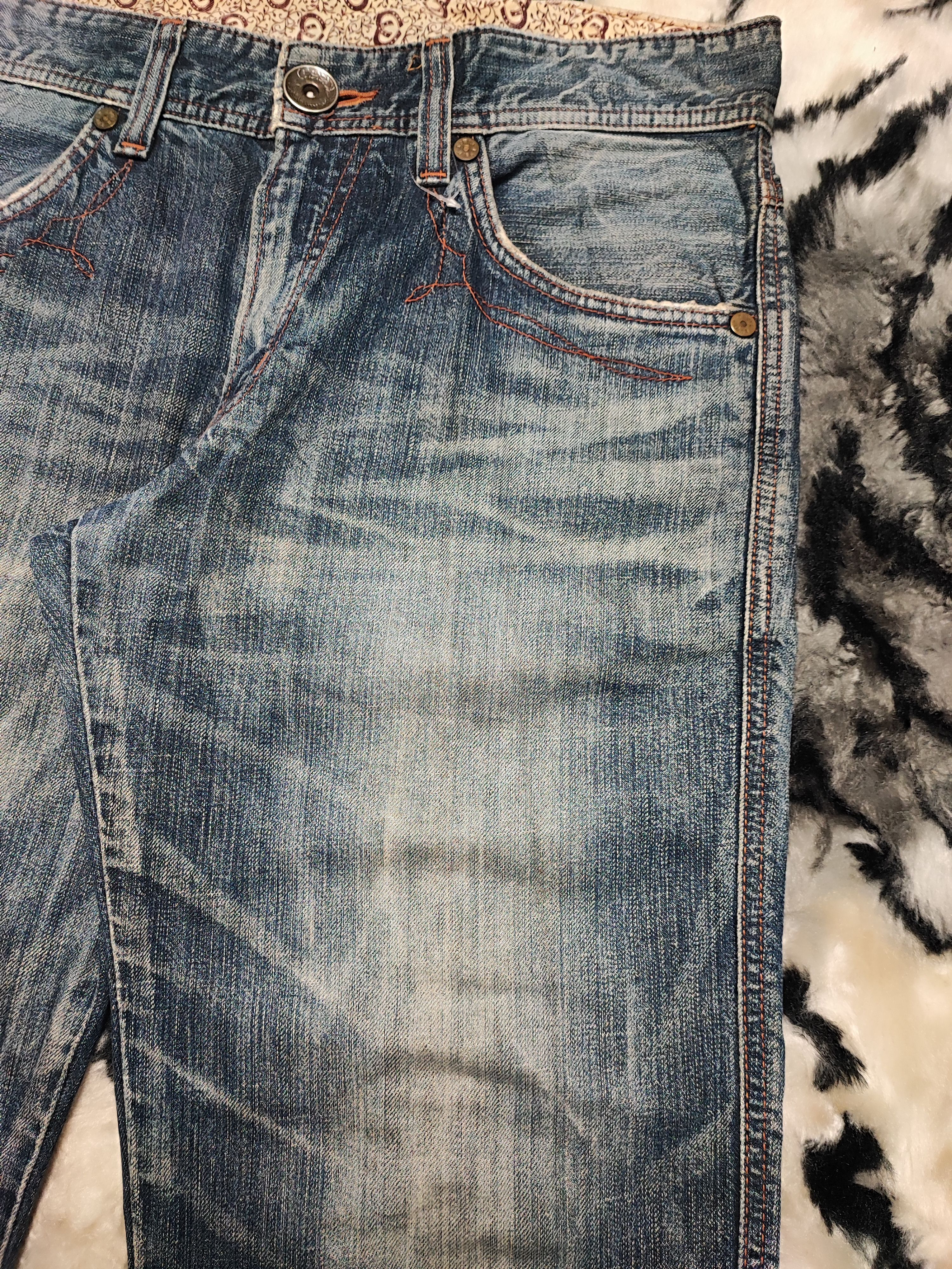 Edwin VINTAGE EDWIN 503 BLUE TRIP DISTRESSED JEANS VERY RARE Size US 33 - 7 Thumbnail