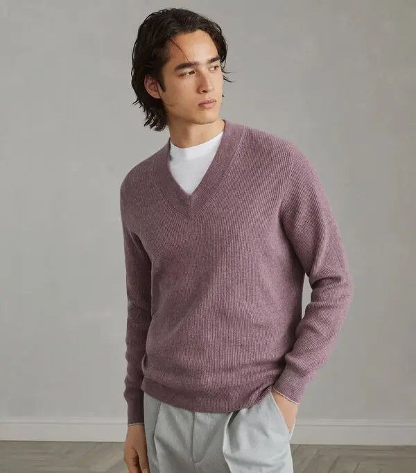 Brunello Cucinelli o1y0526 Cashmere Blend Sweater in Mauve Size US M / EU 48-50 / 2 - 3 Thumbnail