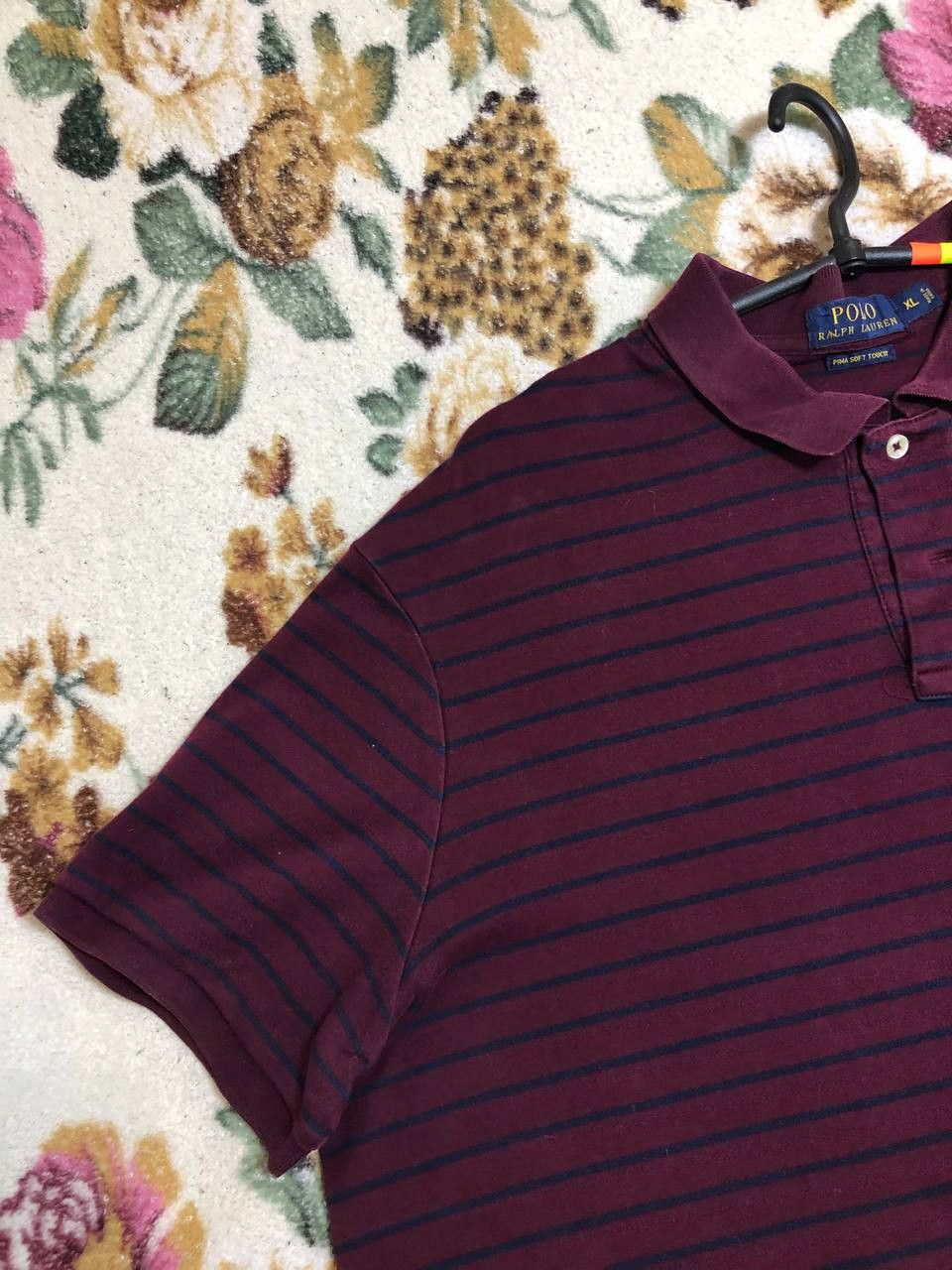 Polo Ralph Lauren Polo Ralph Lauren Polo Short Sleeve Shirt Burgundy Striped Size US XL / EU 56 / 4 - 11 Thumbnail