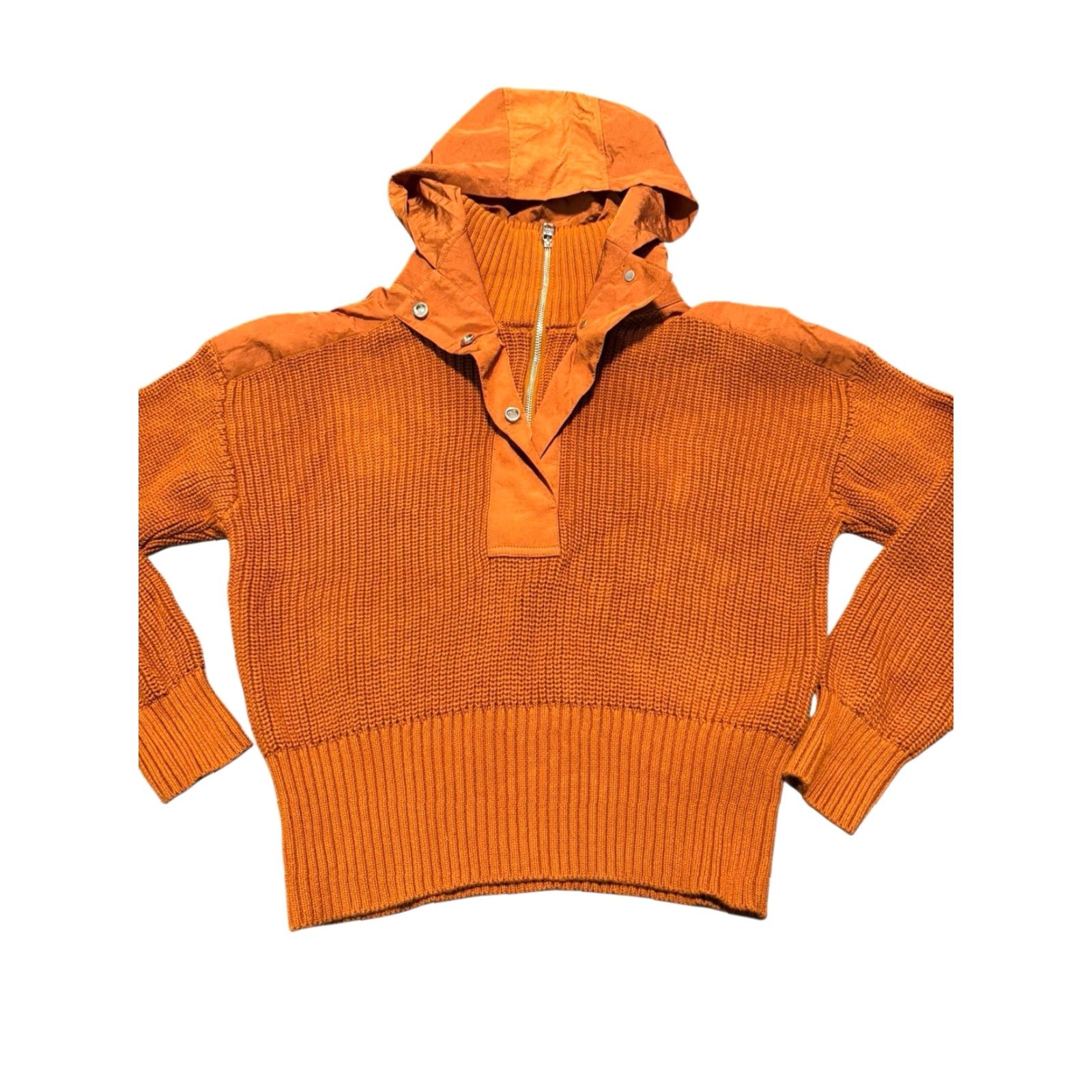 Varley VINTAGE Varley Carter Half Zip Knit- Caramel Cafe Mix XS Women Sweater Pullover Orange Cotton, Polyamide Knit Slim, Regular Fits Size XS / US 0-2 / IT 36-38 - 4 Thumbnail
