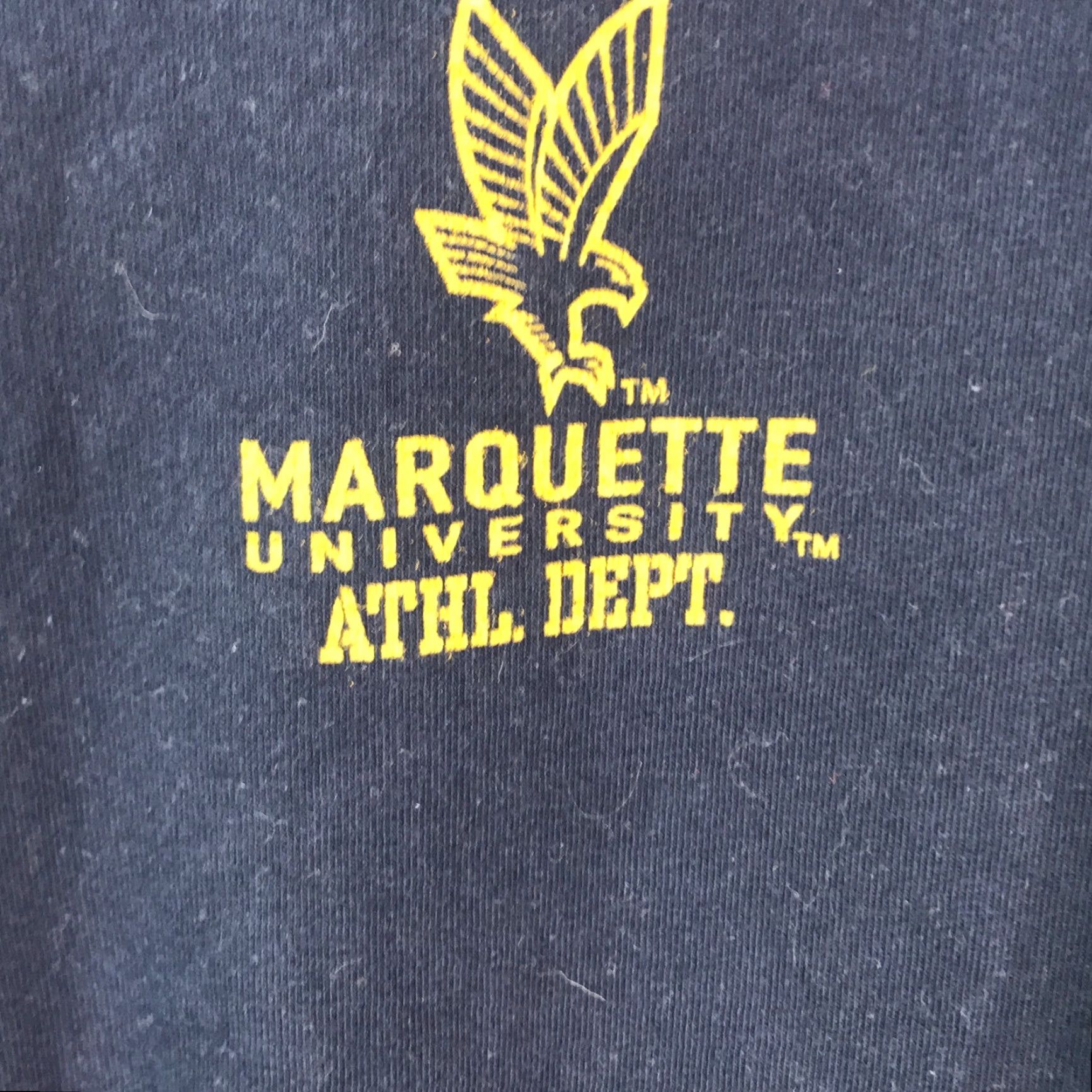 Jansport JanSport Mens T Shirt Navy Blue Pullover 100% Cotton Crew Neck Short Sleeve Size L Marquette University Athl Depart University Mens Shirts Size US L / EU 52-54 / 3 - 3 Thumbnail