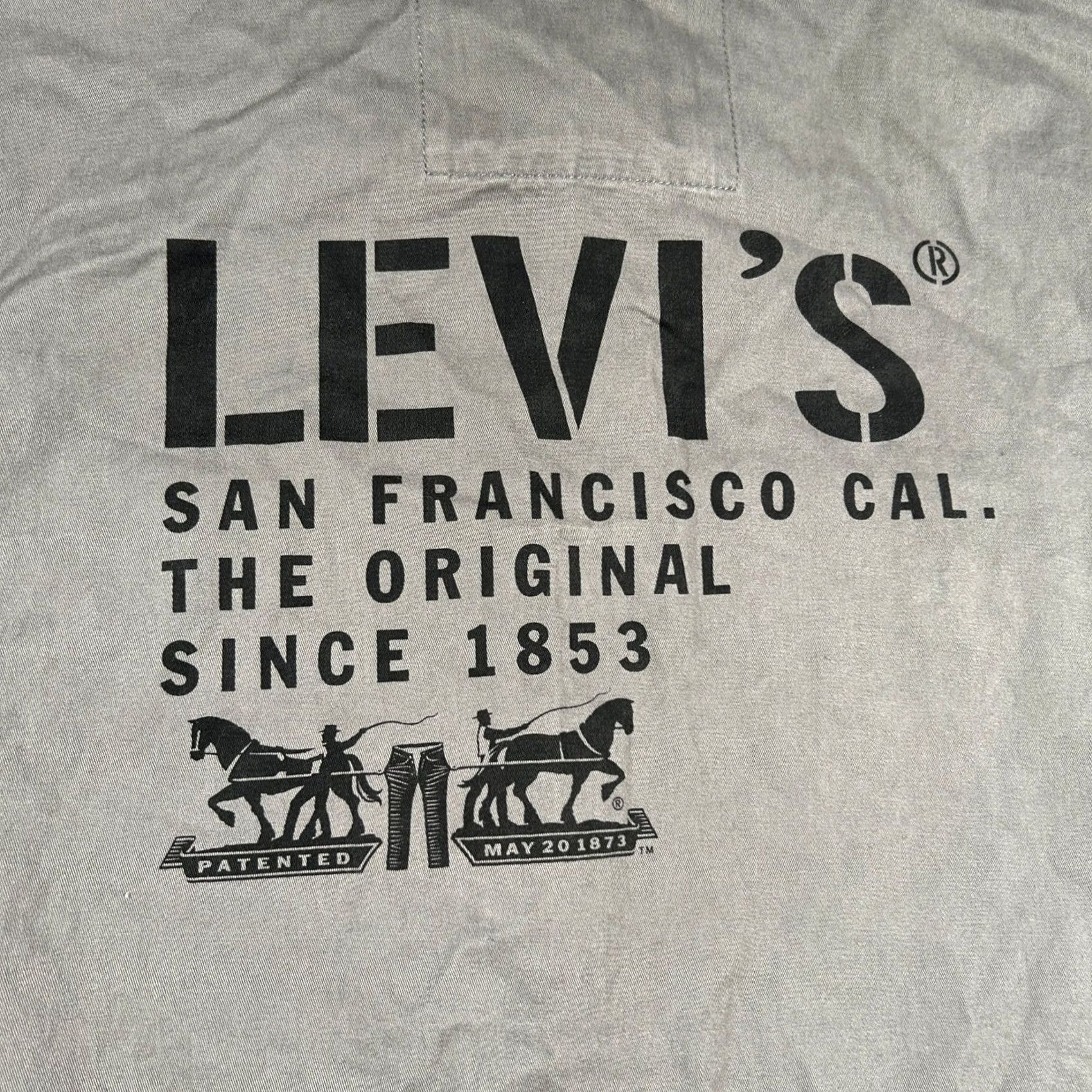 Vintage Levi Strauss Field Jacket Men Medium Gray Cotton Canvas Utility Snap Pockets Long Sleeve Chore Workwear Military Jacket Mens Size US M / EU 48-50 / 2 - 7 Thumbnail