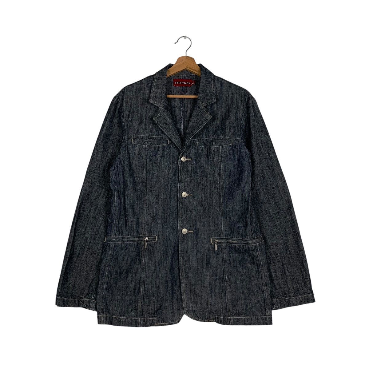 Japanese Brand STARBOY Denim Casual Jacket #1508-C68 Size US L / EU 52-54 / 3 - 1 Thumbnail