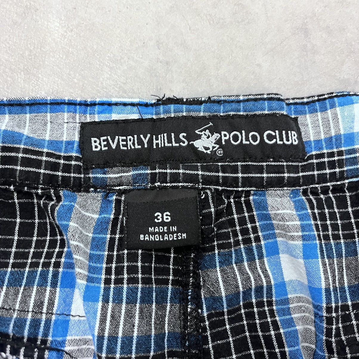Beverly Hills Polo Club × Vintage Crazy Y2K Beverly Hills Polo Club Blue plaid shorts baggy 36 Size US 36 / EU 52 - 3 Thumbnail