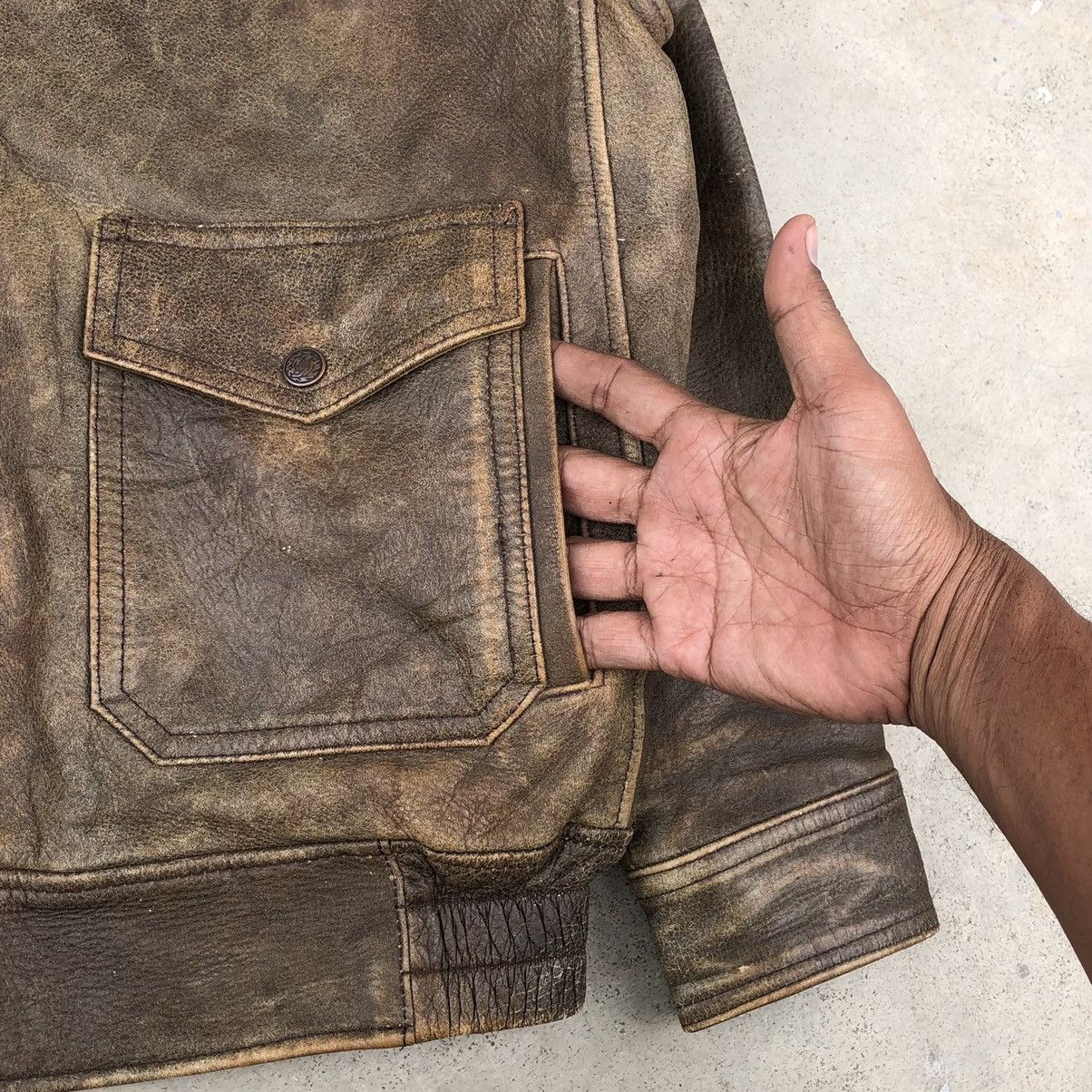 Vintage Vintage 80s Real Leather cowhide A2 Flight Bomber Jacket Size US L / EU 52-54 / 3 - 7 Thumbnail