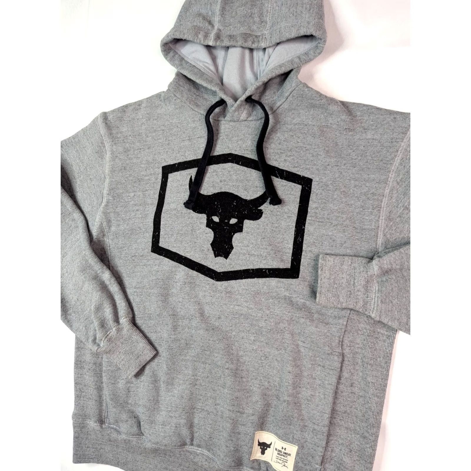 Under Armour Under Armour Project Rock Hoodie Sweatshirt Men M Gray Sweater Pullover Hooded with Pockets, Knit, Logo, Regular Fit Size US M / EU 48-50 / 2 - 2 Thumbnail
