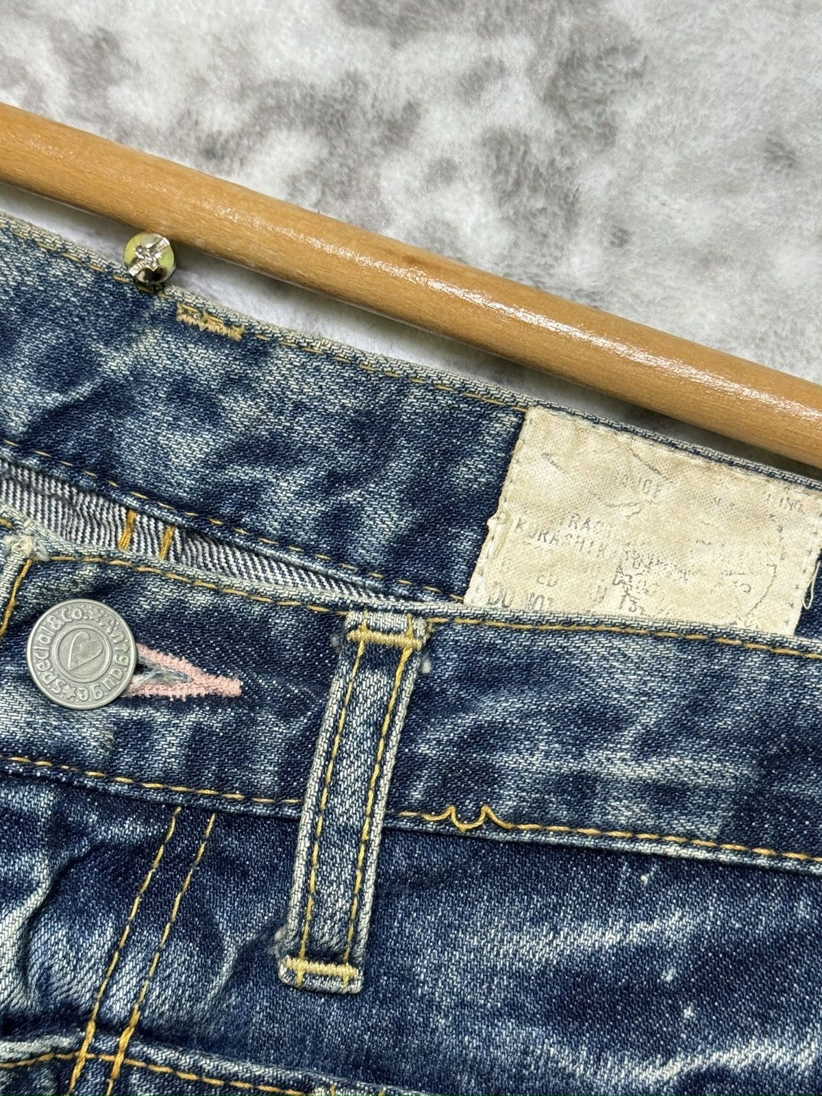 Japanese Brand Y2K Antgauge Double Waist Distressed Unisex Denim Jeans Size US 30 / EU 46 - 7 Thumbnail