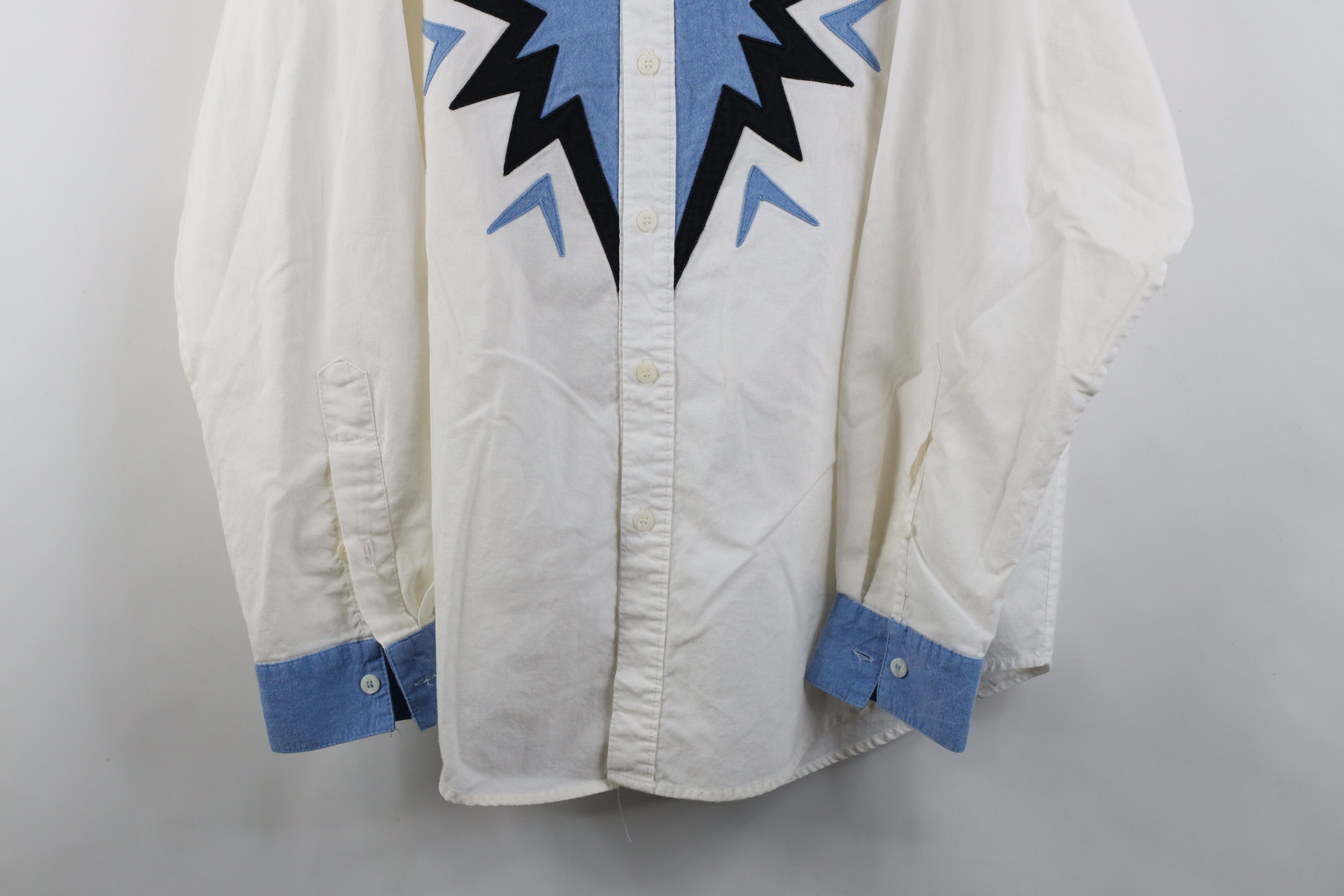 Vintage Vintage 90s Rockabilly Cowboy Rodeo Button Shirt White USA Size US L / EU 52-54 / 3 - 3 Thumbnail