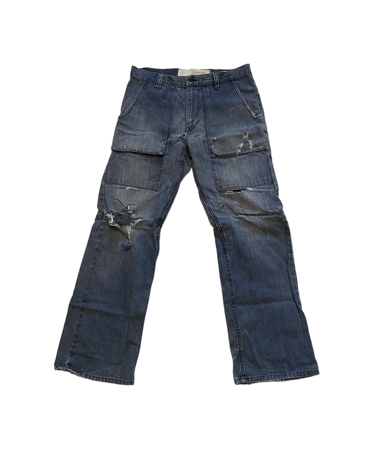 image of Distressed Gap Jeans Multipocket Bush Pants in Blue, Men's (Size 33)