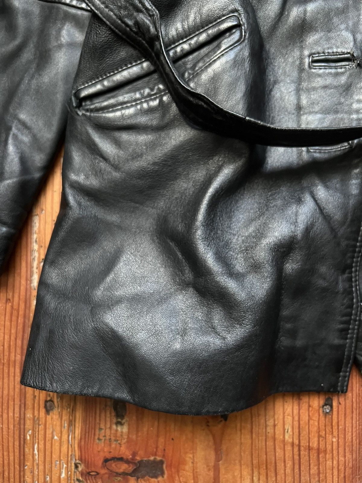 Genuine Leather × Leather Leather couch long jacket Size L / US 10 / IT 46 - 2 Thumbnail