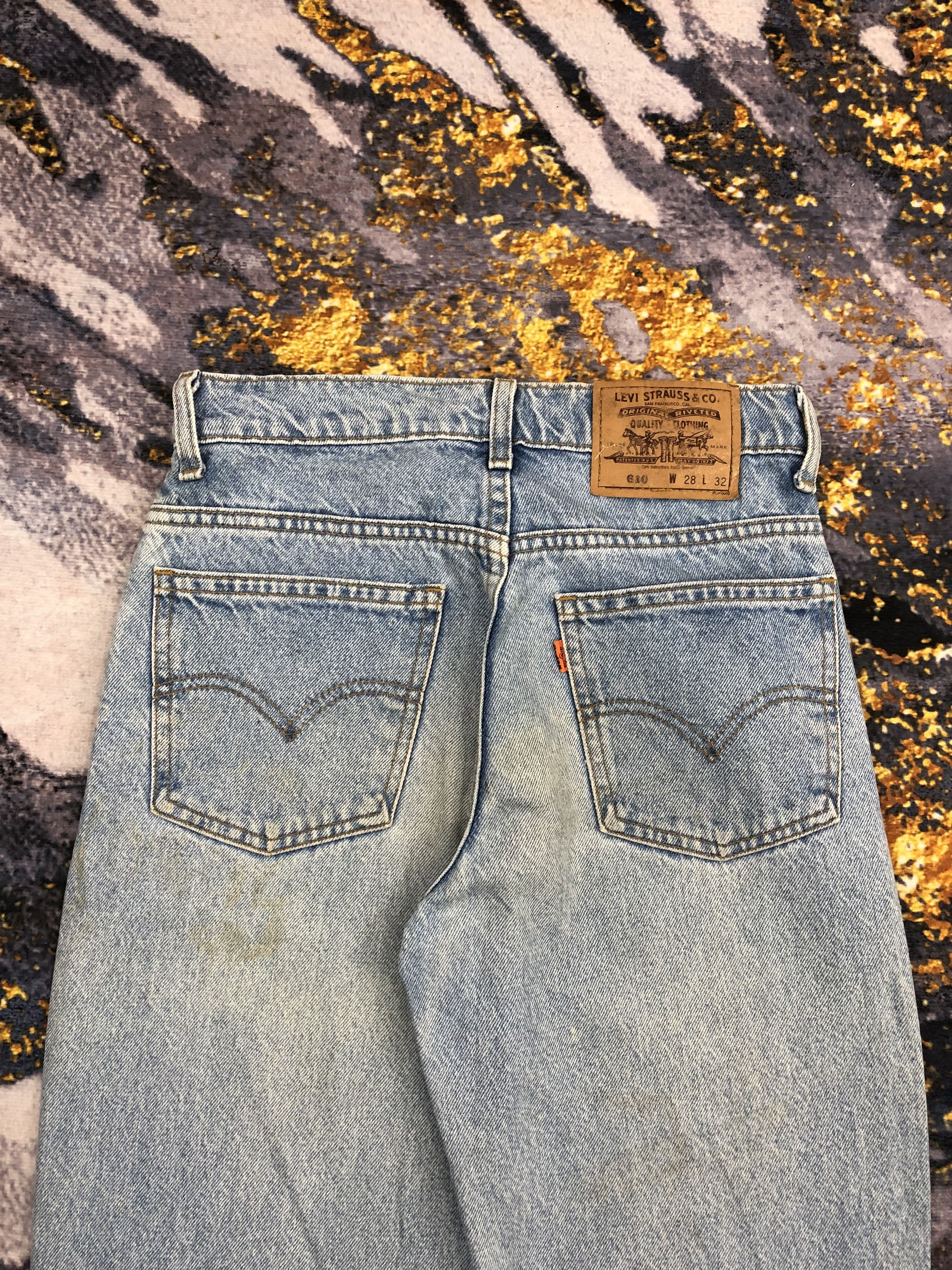 Levi's Vintage 90s Levis 610 Orange Tab Jeans DPP0169 Size US 27 - 4 Thumbnail