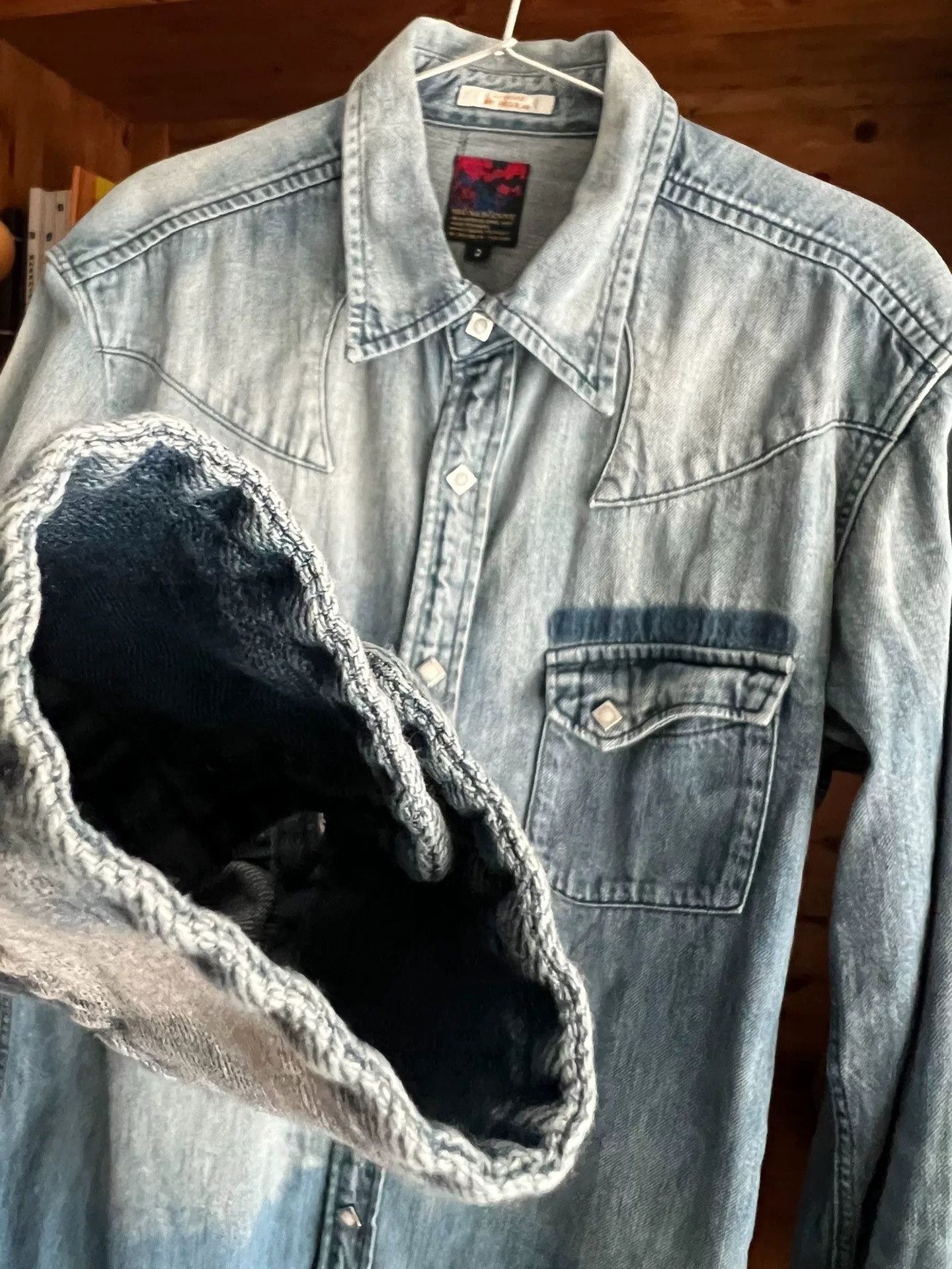 BRU NA BOINNE BRU NA BOINNE Washed Western Denim Shirt Size US L / EU 52-54 / 3 - 5 Thumbnail