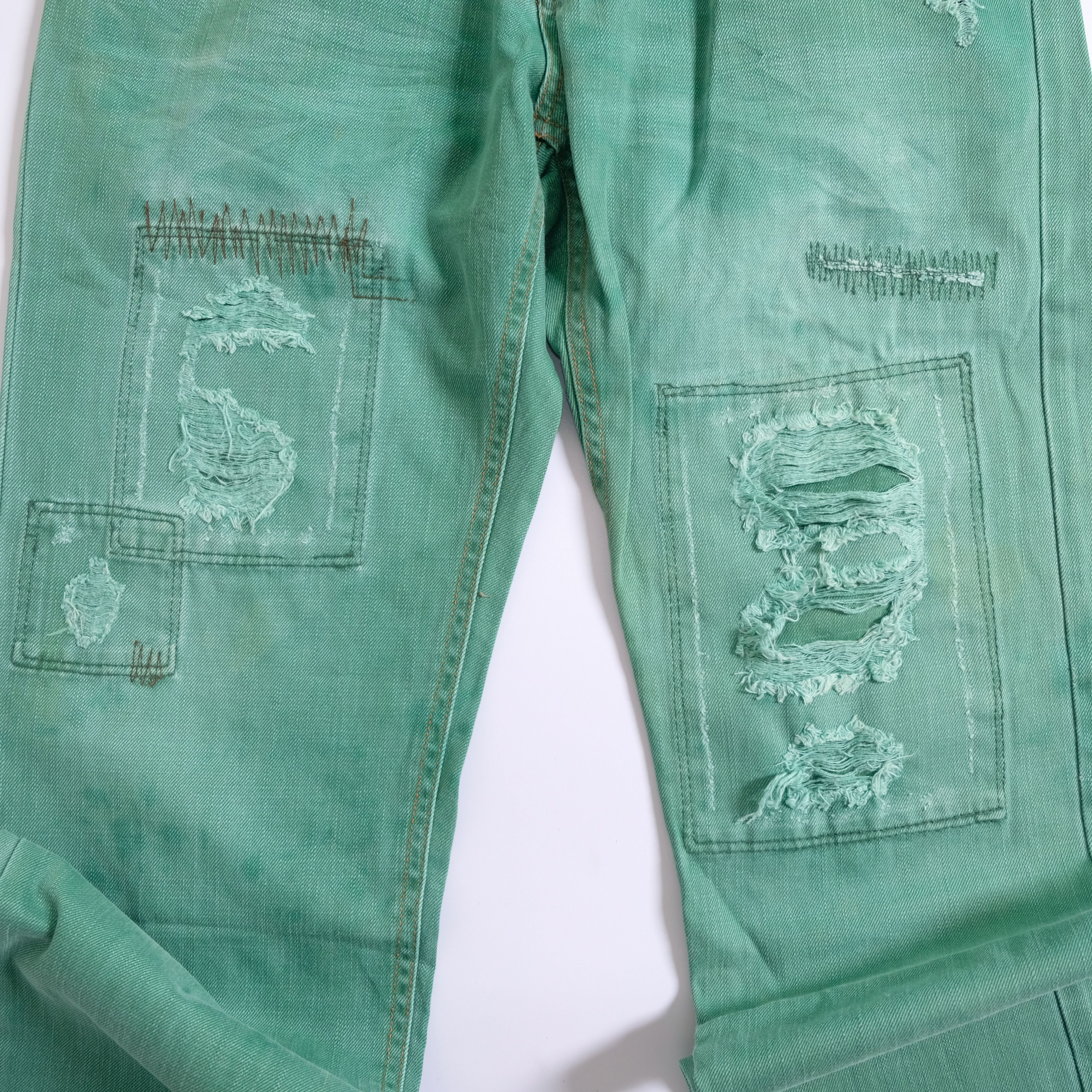 Global Work Global Work patchwork ripped denim jeans (japan) Size US 35 - 2 Thumbnail