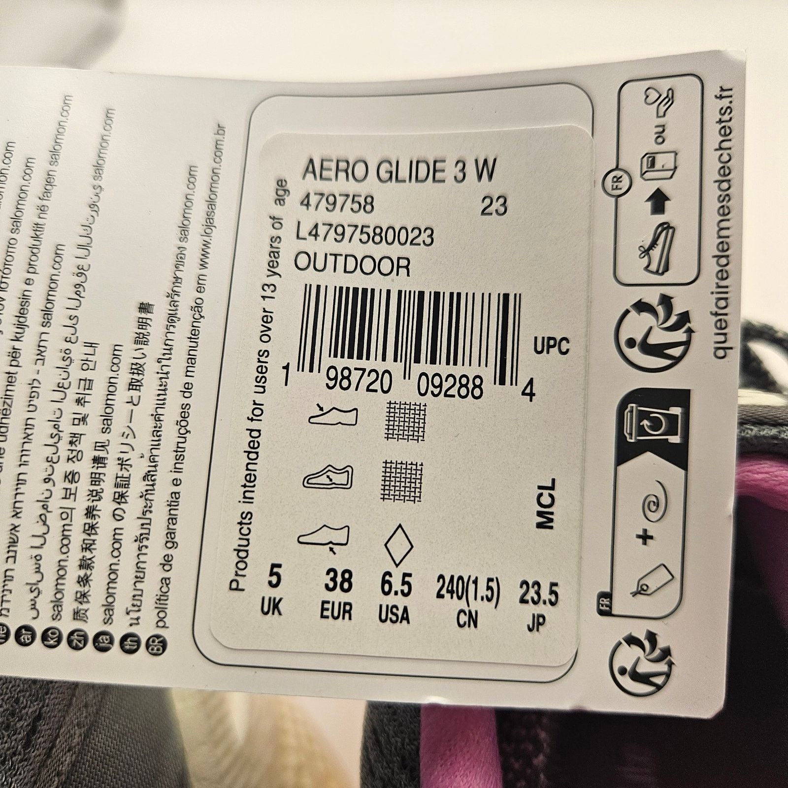 Salomon SALOMON WOMEN'S 6.5 AERO GLIDE 3 W GREY PINK VANILLA ICE RUN Size US 6.5 / IT 36.5 - 6 Thumbnail