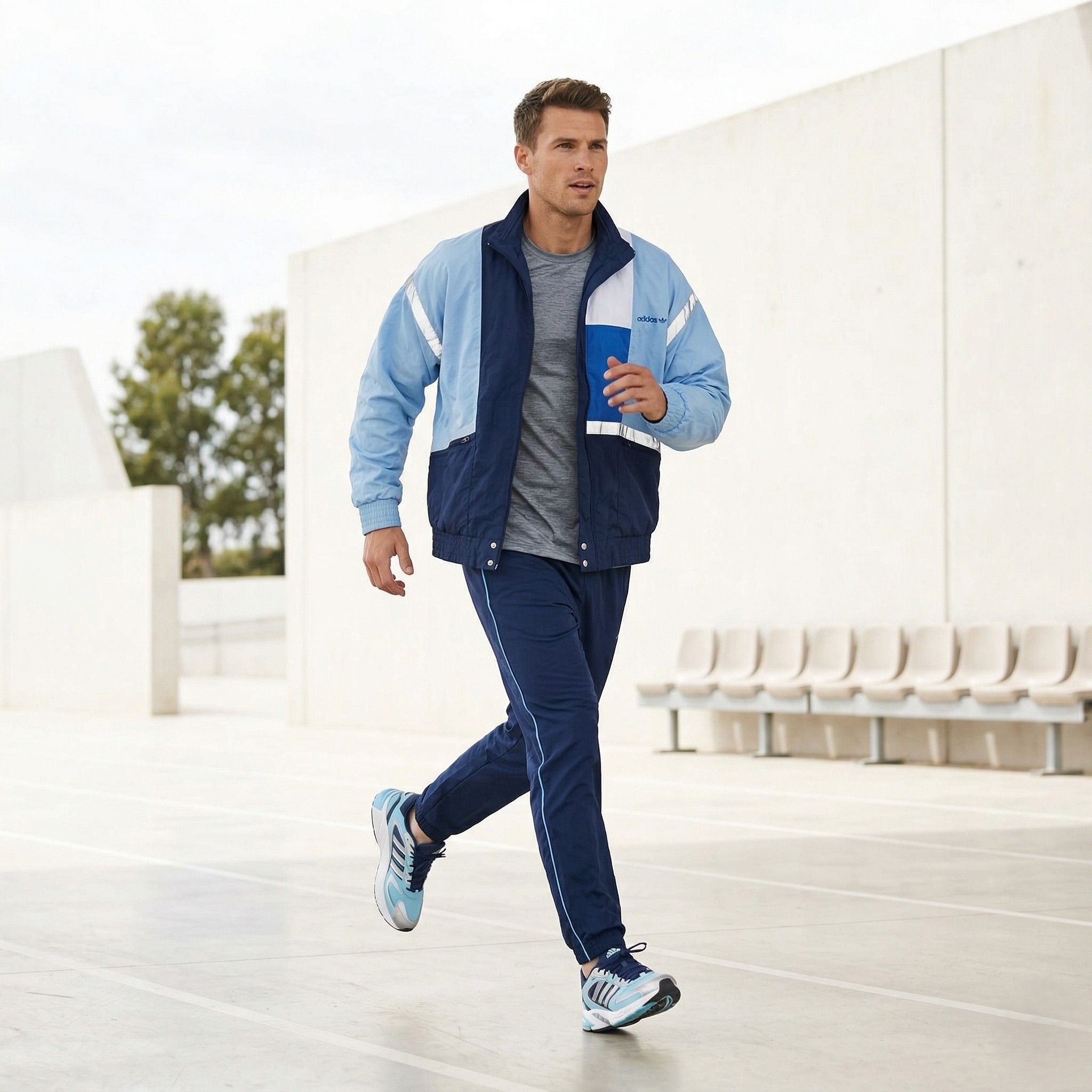 Adidas Adidas Men 174 M Jacket Blue Nylon Reflective 8133 Size US M / EU 48-50 / 2 - 1 Thumbnail