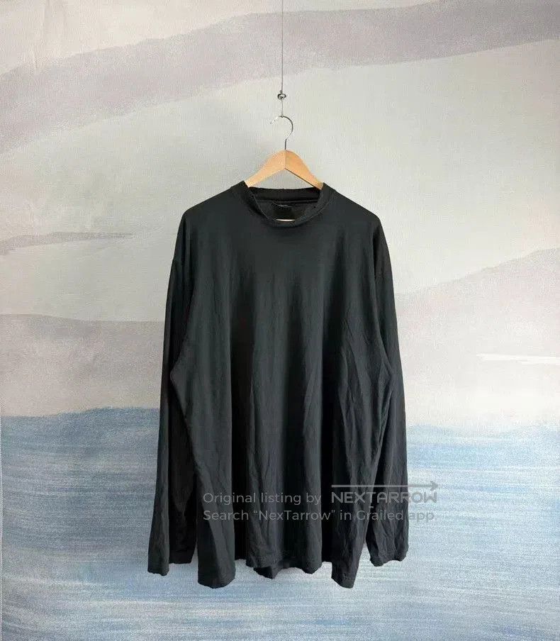 Balenciaga Black Logo Embroidered Longsleeve.