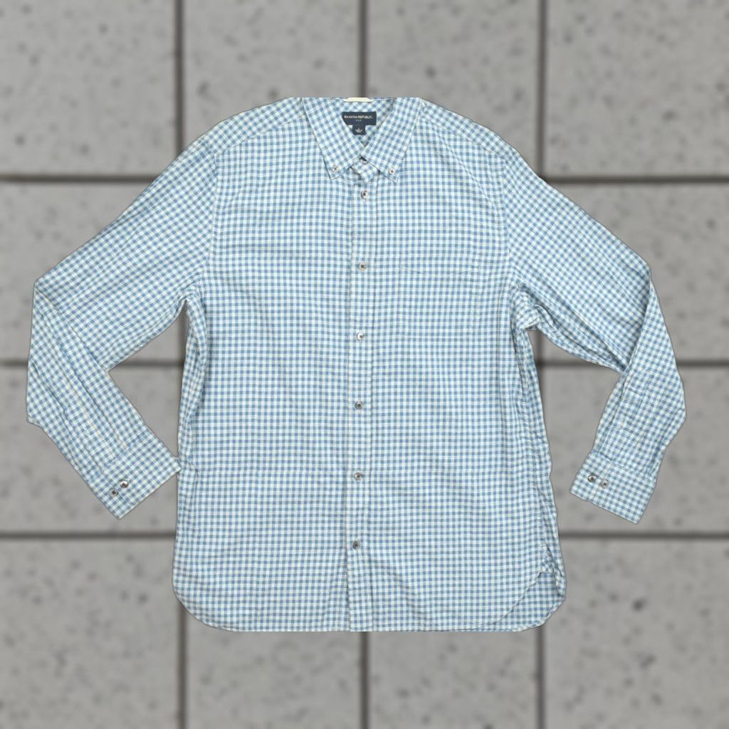 Banana Republic Banana Republic Shirt Button-Down Blue Gingham Cotton Long Sleeve Men L Casual Everyday Size US L / EU 52-54 / 3 - 1 Thumbnail