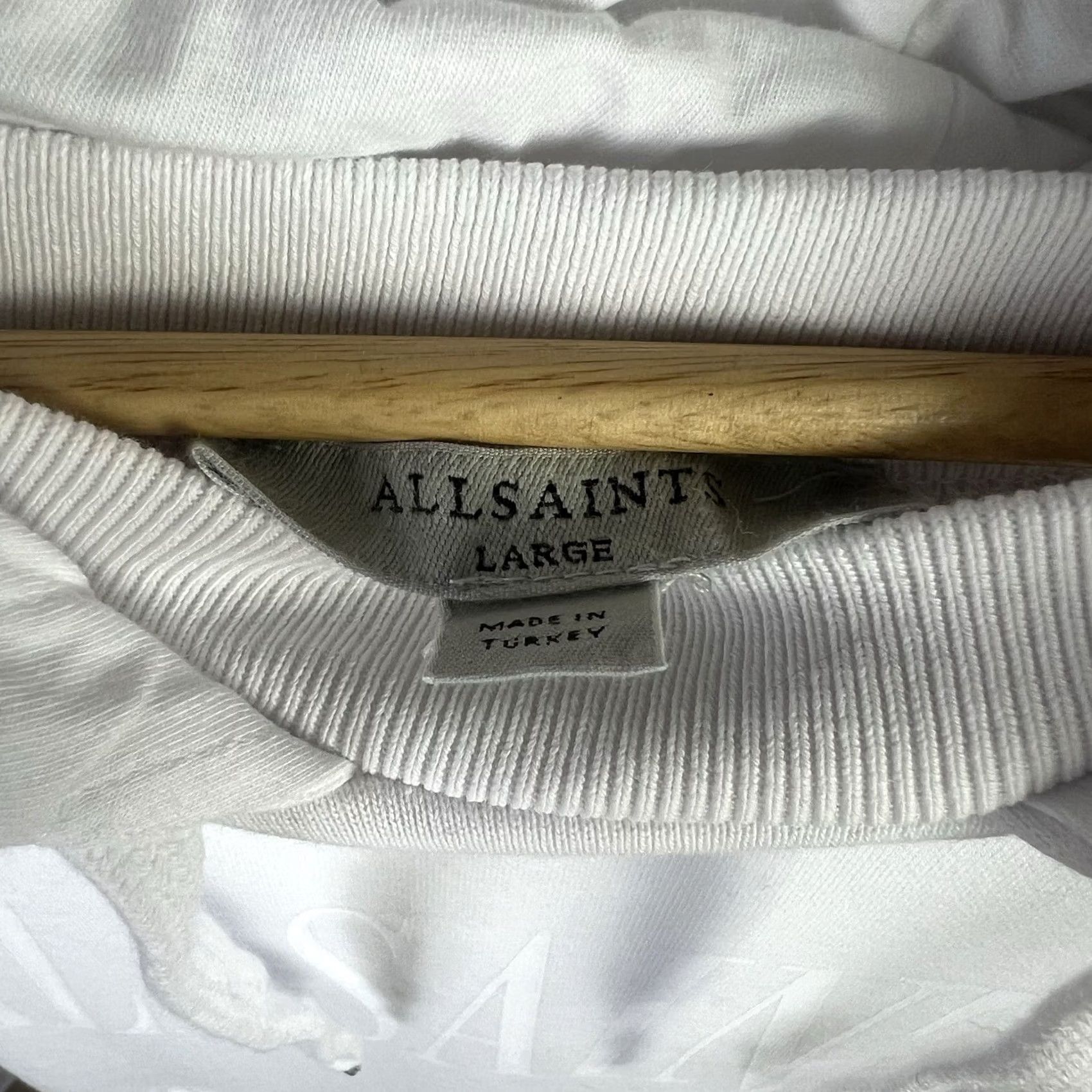 Allsaints Allsaints Hoodie Men's L Long Sleeve White Pullover Size US L / EU 52-54 / 3 - 3 Thumbnail