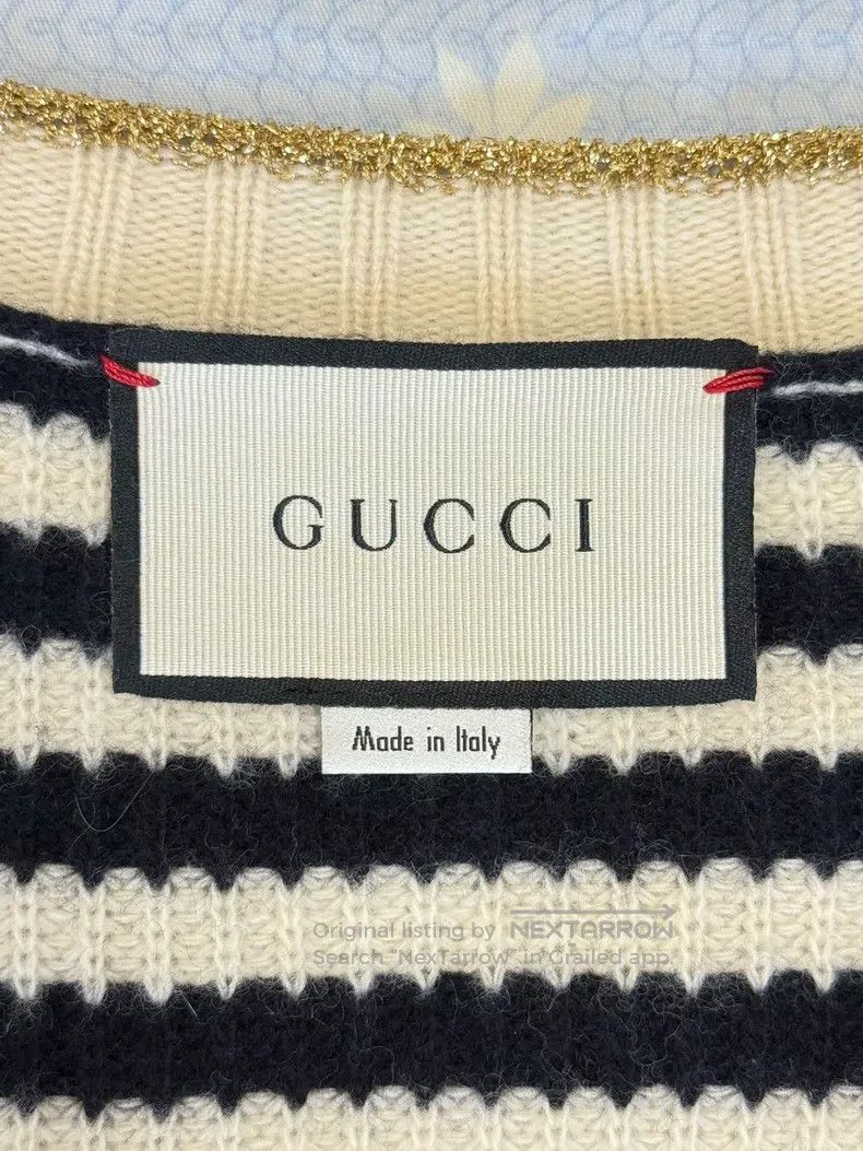 Gucci Gucci Black and white striped gold-edged knitted cardigan Size XXS / US 00 / IT 34 - 7 Thumbnail