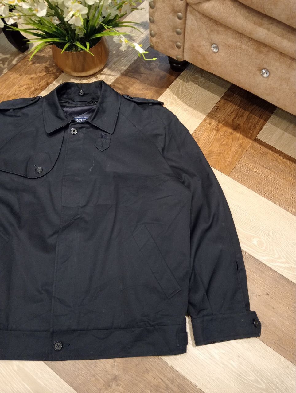 Burberry Prorsum VINTAGE BURBERRYS COTTON POLY TRENCH JACKET - NAVY Size US L / EU 52-54 / 3 - 3 Thumbnail