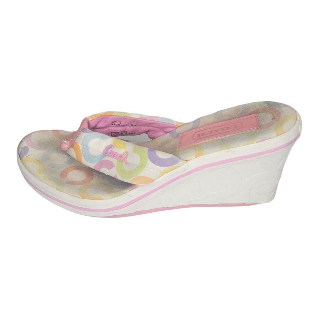 Coach Coach Women Wedge Sandals Size 6B Dalores Mixed Print Rainbo Size US 6 / IT 36 - 1 Thumbnail