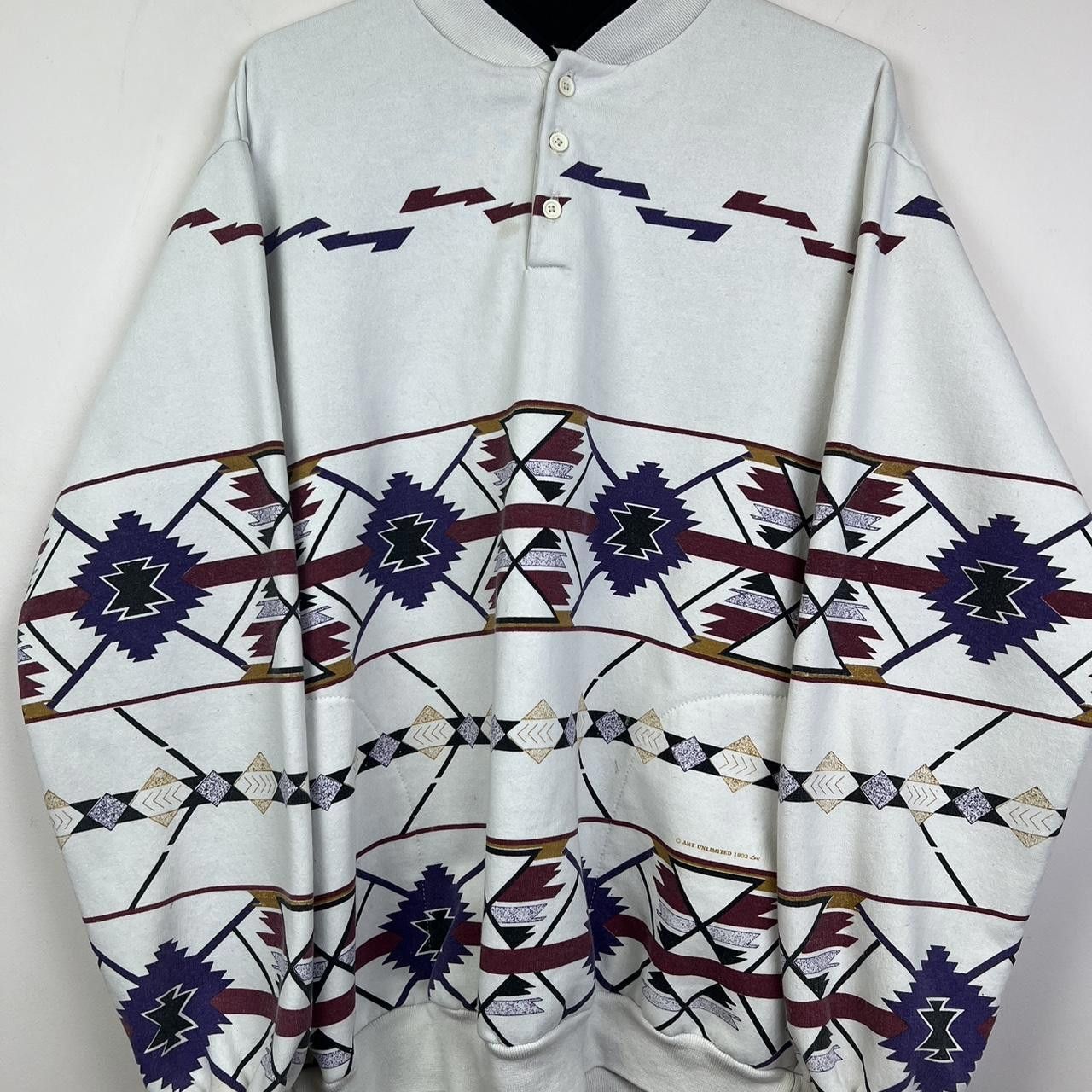 Native Vintage Southwestern Style Pullover Sweatshirt 90s Size XL Size US XL / EU 56 / 4 - 3 Thumbnail