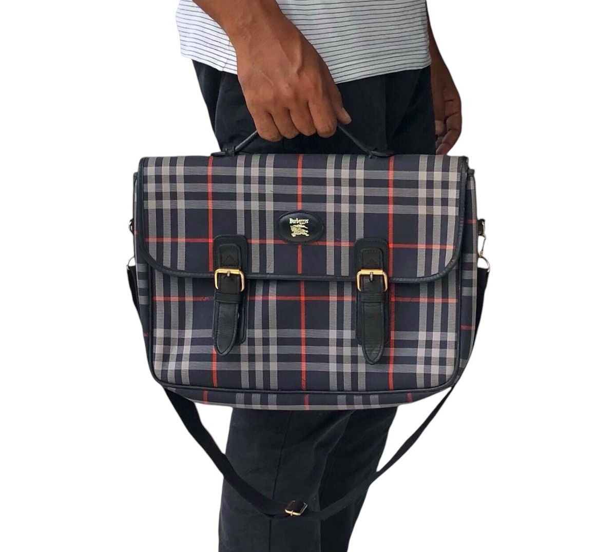 Burberry Burberrys Checked Novacheck Documents Bag Size ONE SIZE - 1 Thumbnail