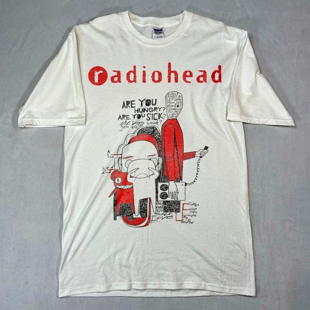Other Vintage 90s Radiohead Rock Band Music White Unisex T-shirt Size US L / EU 52-54 / 3 - 1 Preview