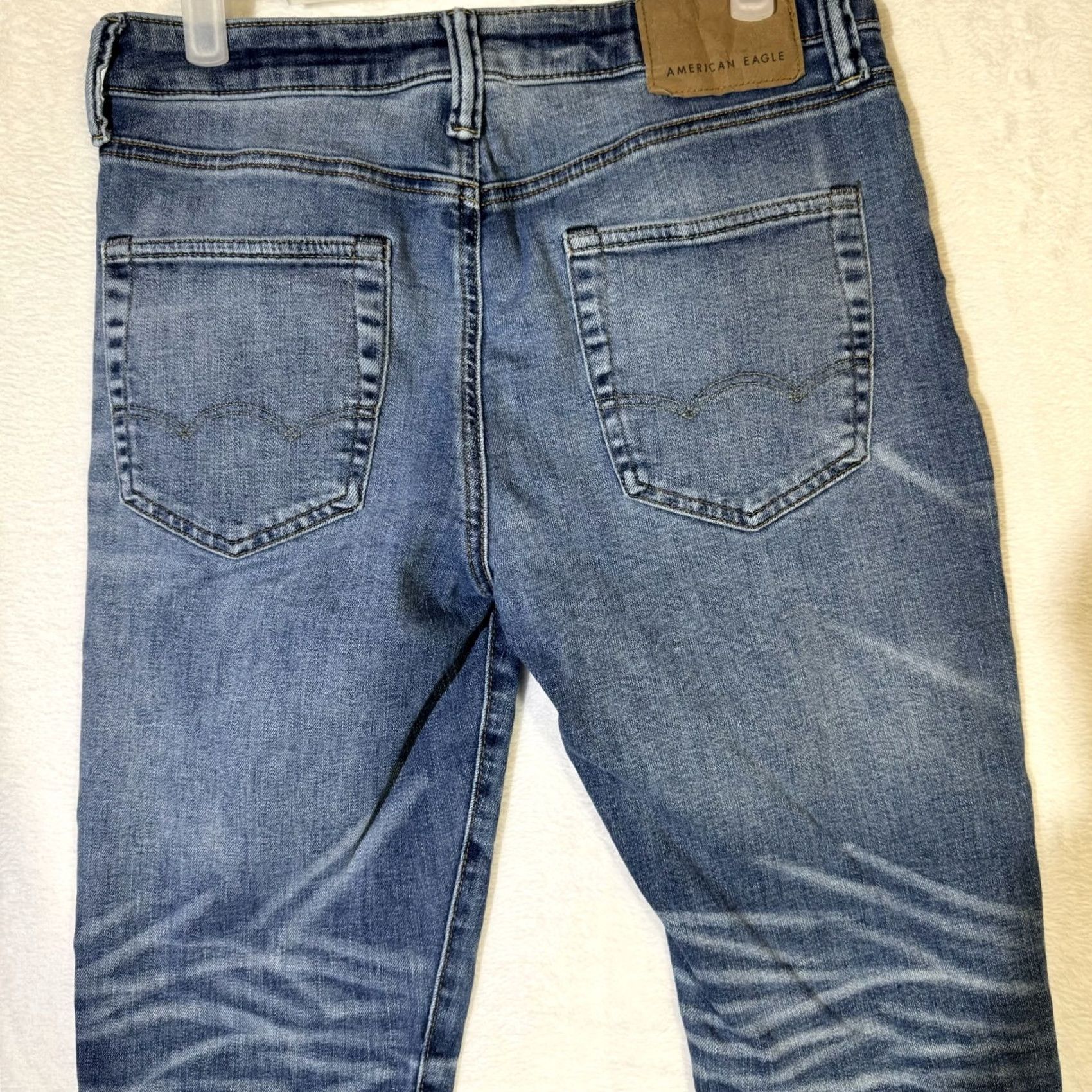 American Eagle Outfitters American Eagle Outfitters Jeans Women Whiskered Stretch 29 X 30 Blue Denim Skinny Leg, Regular, Medium Wash, 5-Pocket, Button Zip, Excellent Size 29" - 7 Thumbnail