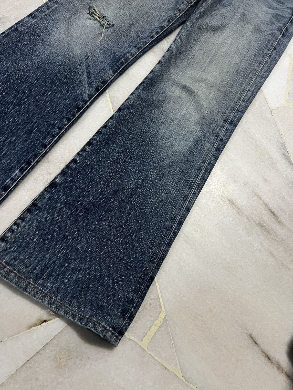 Levi's 💥Flare💥Vintage Levis 517 Stone Wash Distress Jean Size US 31 - 5 Thumbnail