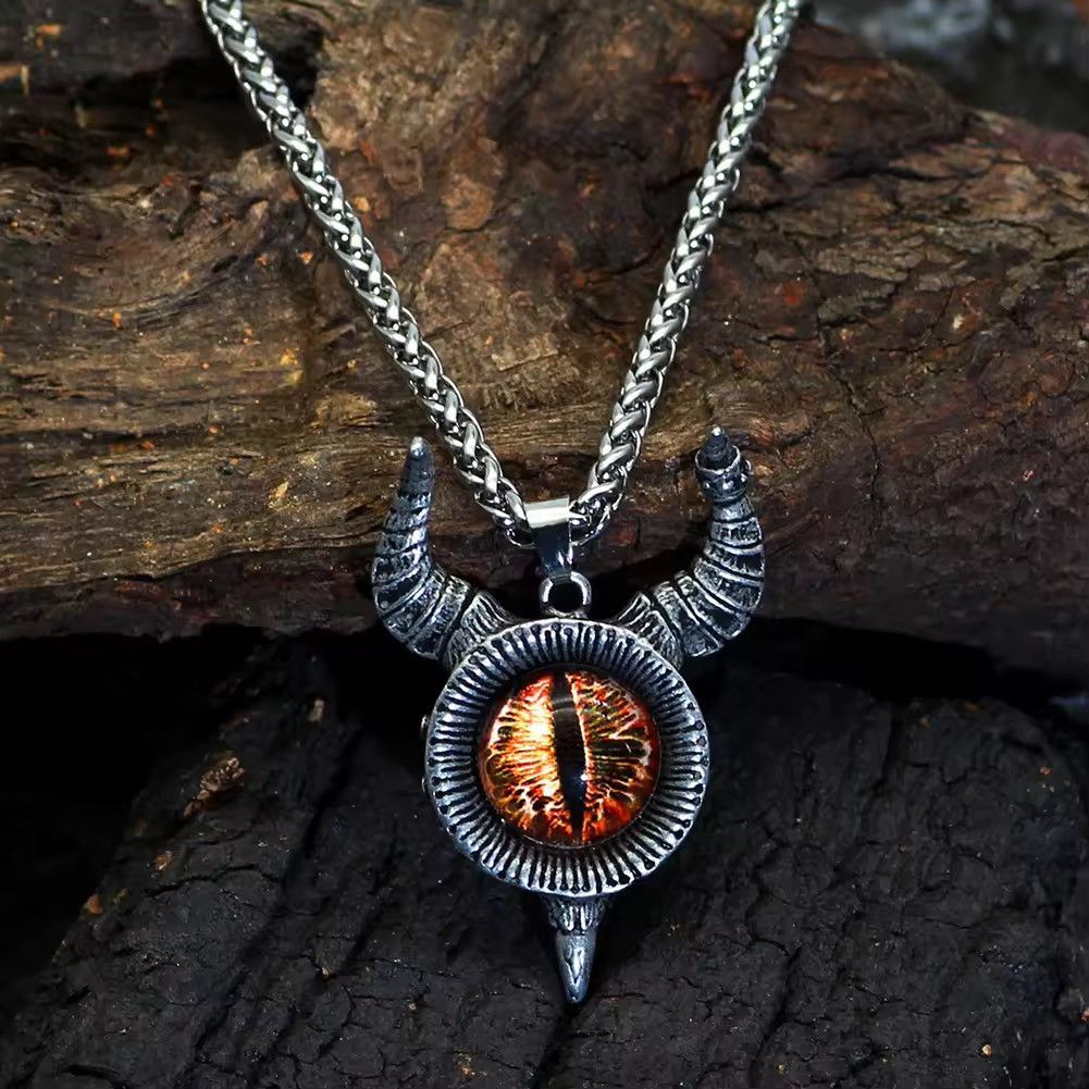 Jewelry Retro Devil Eyes Pendant Necklace Size ONE SIZE - 6 Thumbnail